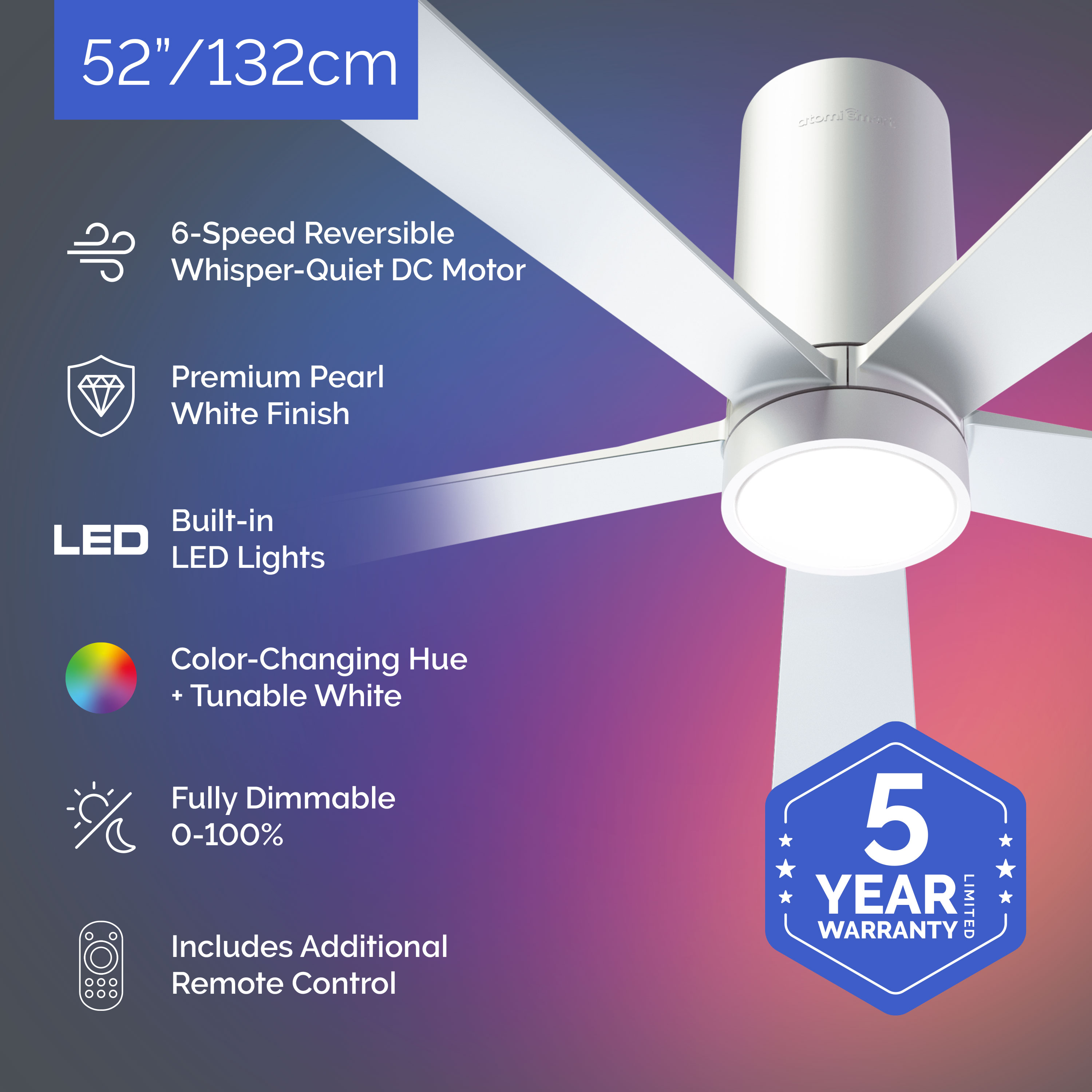 atomi smart AT2481-WH Ceiling-Fans - View #2