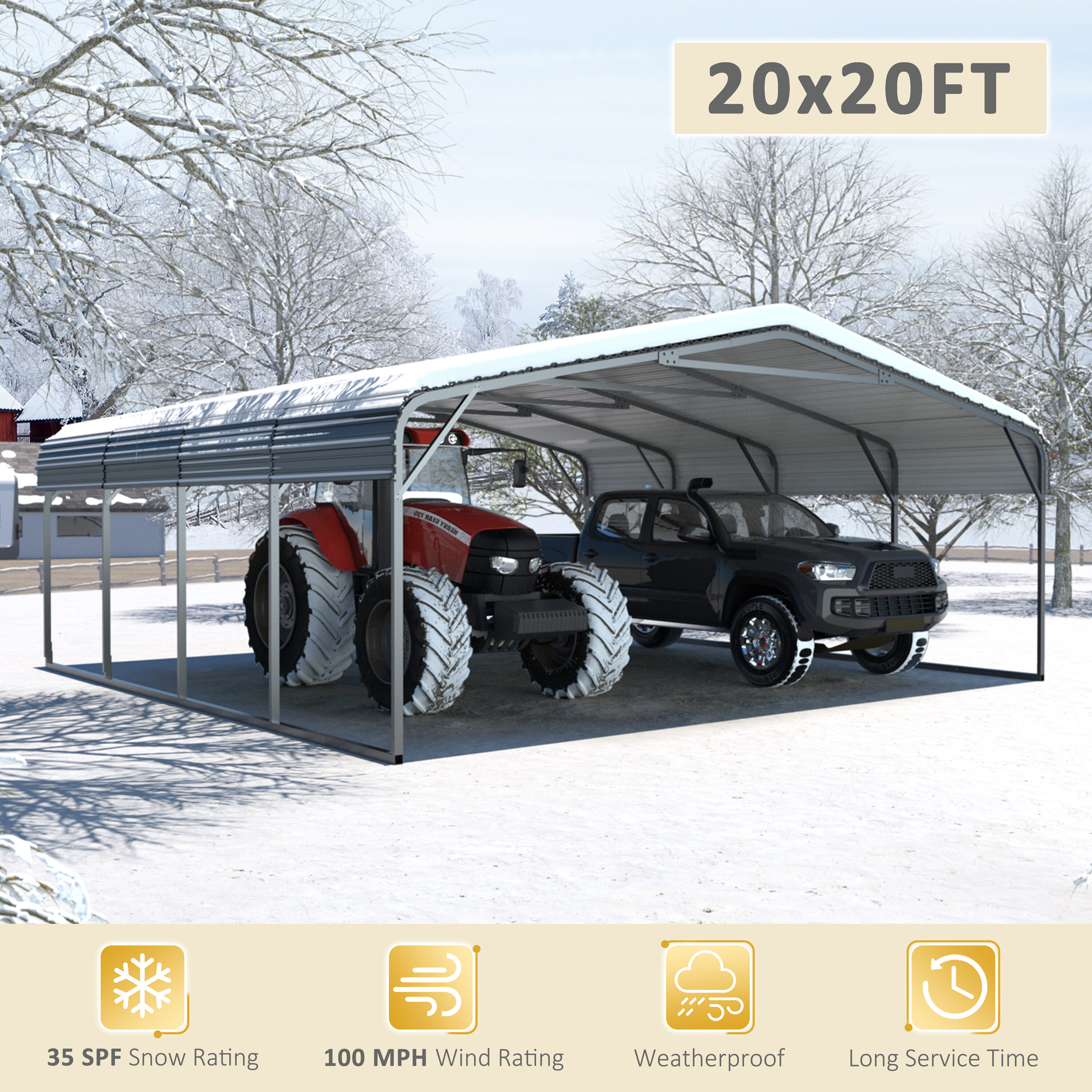 VEIKOUS PG0216-B2 Carport-Covers - View #4