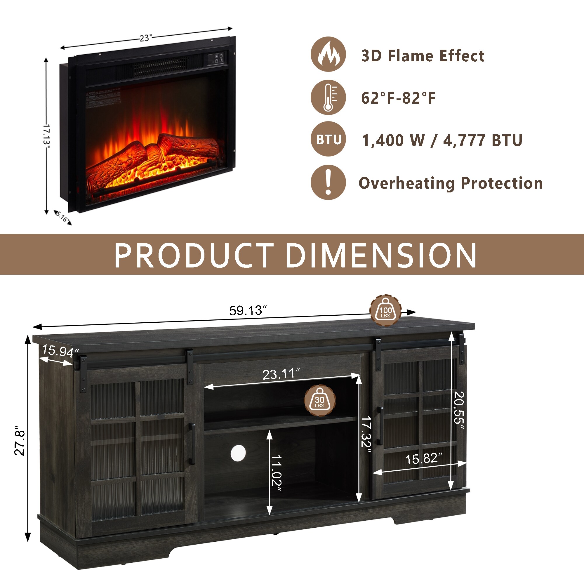 Fun Orange FUNS2TS08 Electric-Fireplaces - View #6