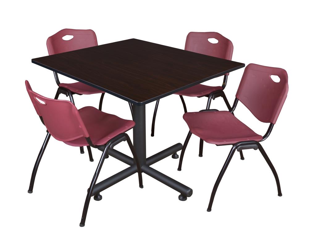 Regency TKB4848MW47BY Breakroom Brown 4-Person Training Table (48-in W x 29-in H)