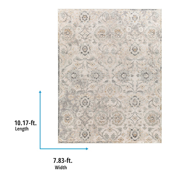 allen + roth Delft 8 X 10 (ft) Gray Indoor Medallion Area Rug in the ...