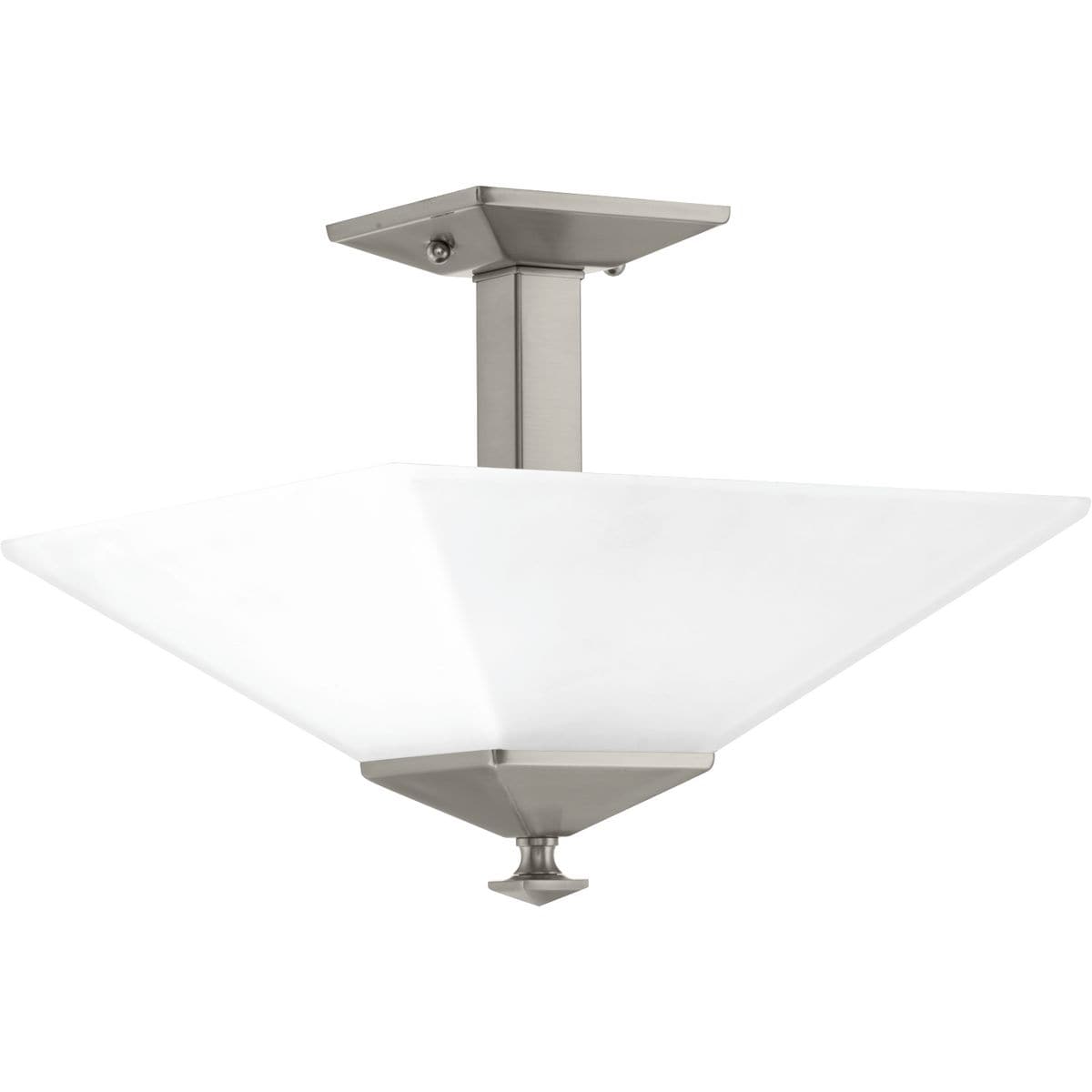 Progress Lighting P350107-009 Clifton Heights 2 -Light 12.75-in Brushed Nickel Semi Flush Mount Light