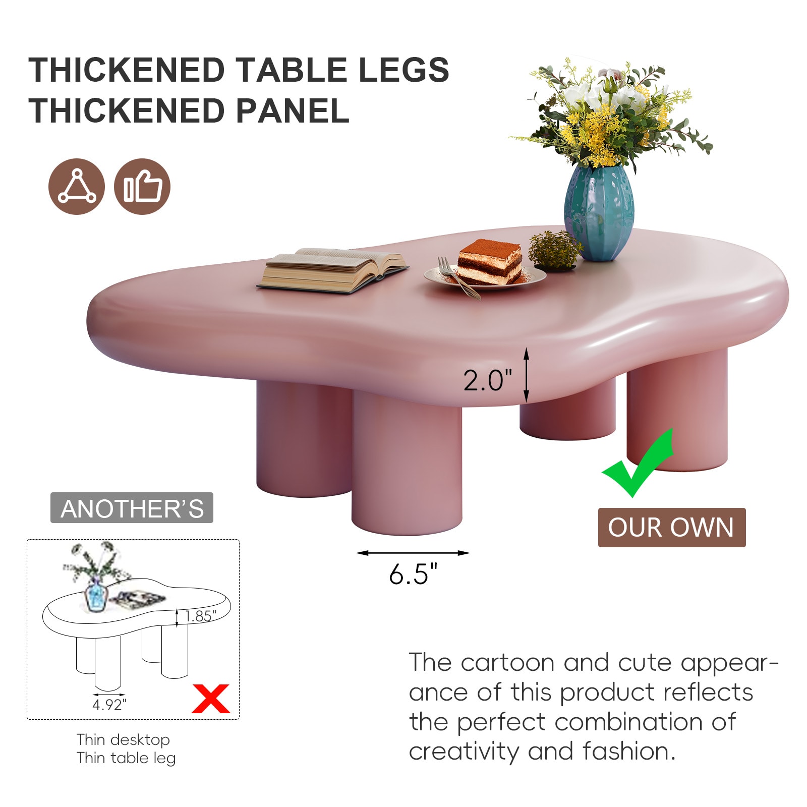 Oizaye DB-CT-3302PINK Coffee-Tables - View #3