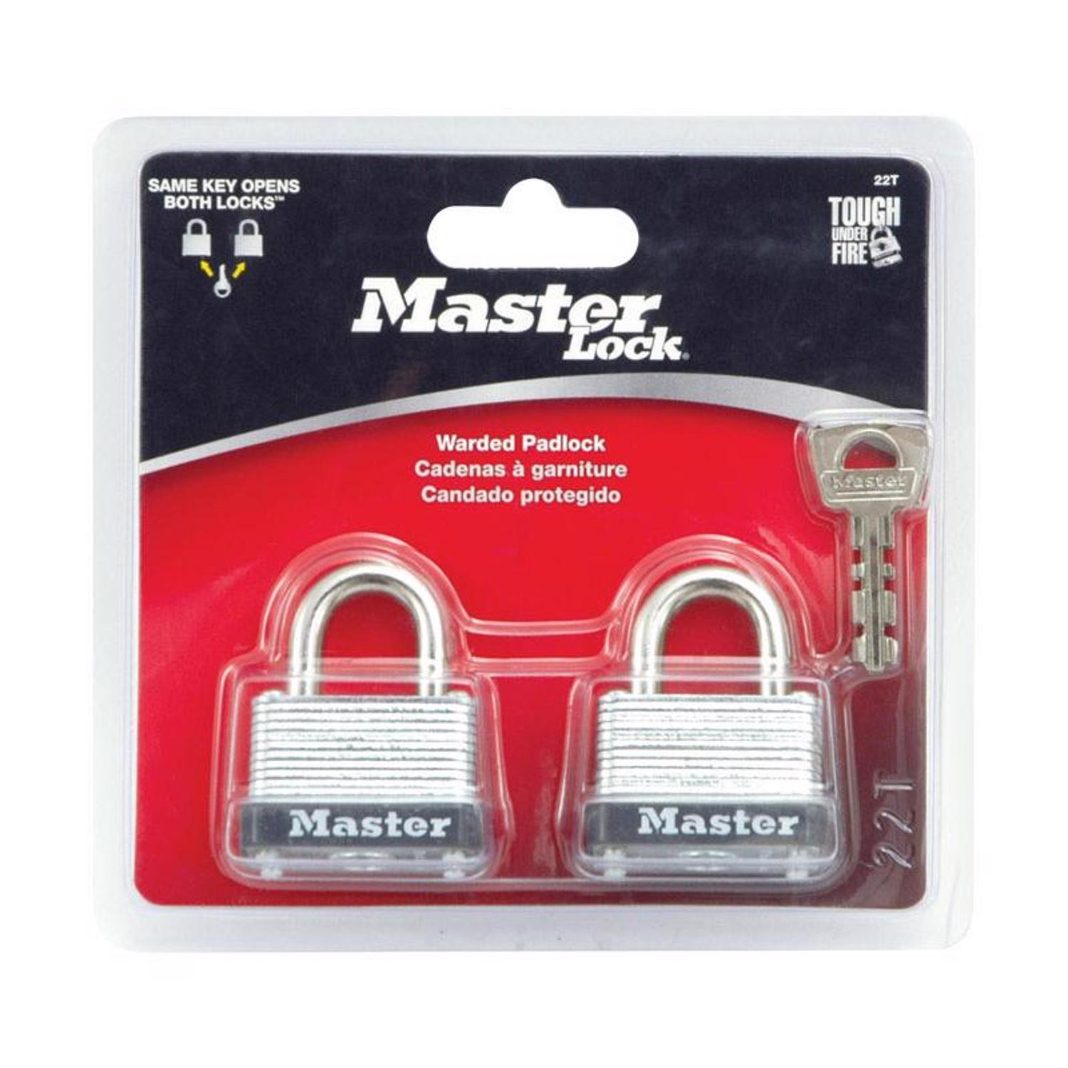 Master Lock 15/16 in. H X 13/16 in. W X 1 1/2 in. L Steel Warded ...