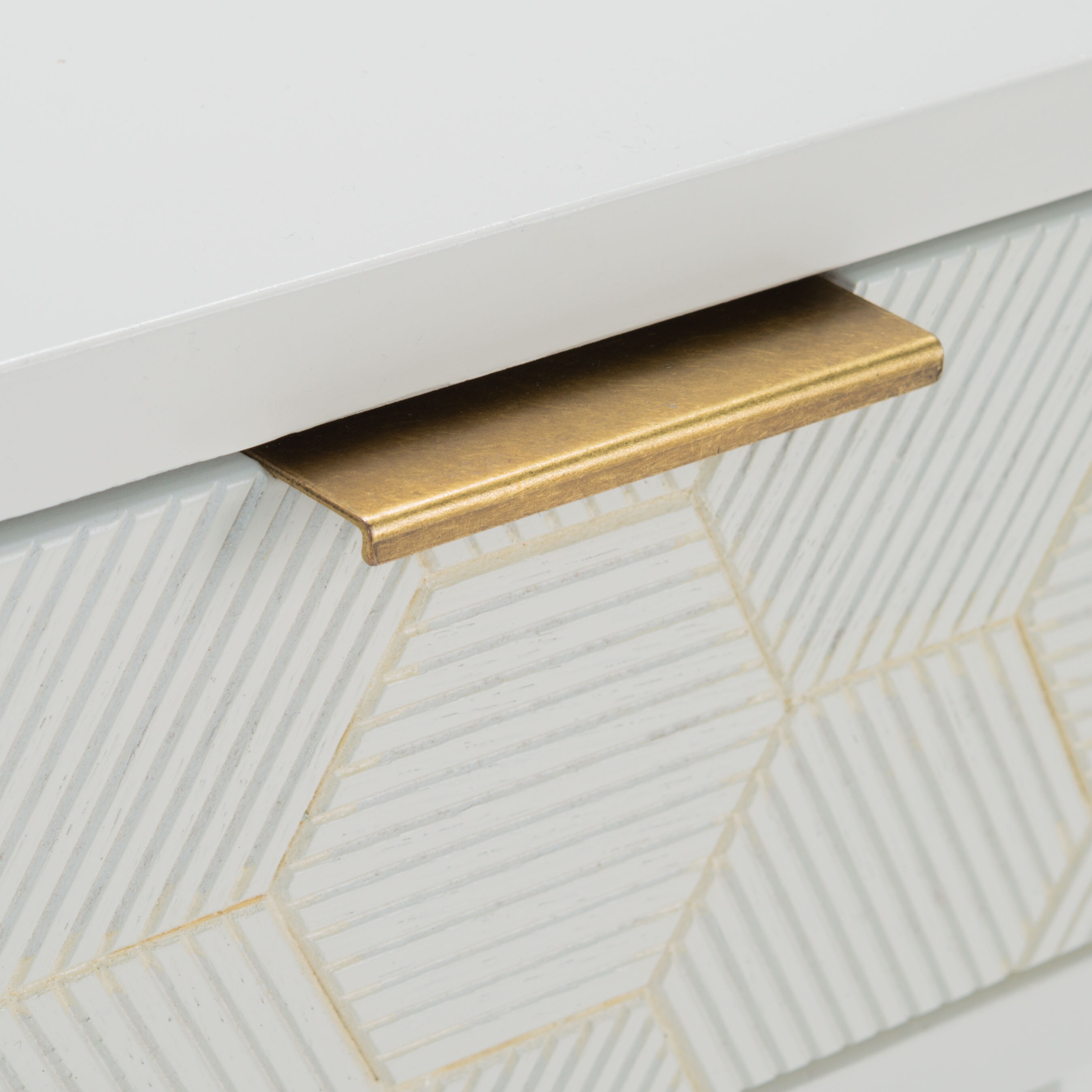 White Wood and Metal Retro Accent Table with Storage