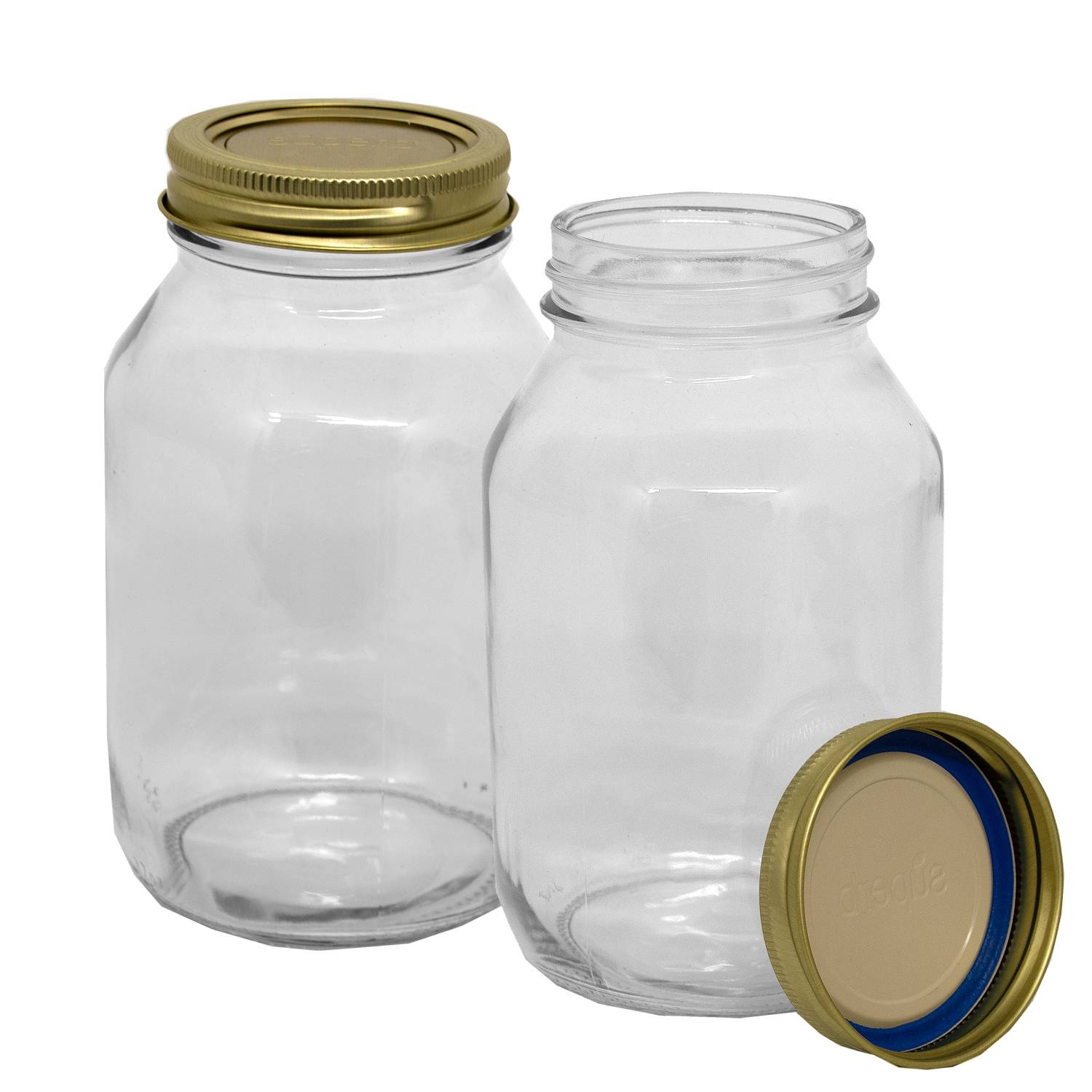Lehman's Superb Sealing Solutions Canning Jars with Lids and Bands - Regular Mouth Clear Glass Mason Preserving Jar - USA Made - Pack of 2 Choice of Size