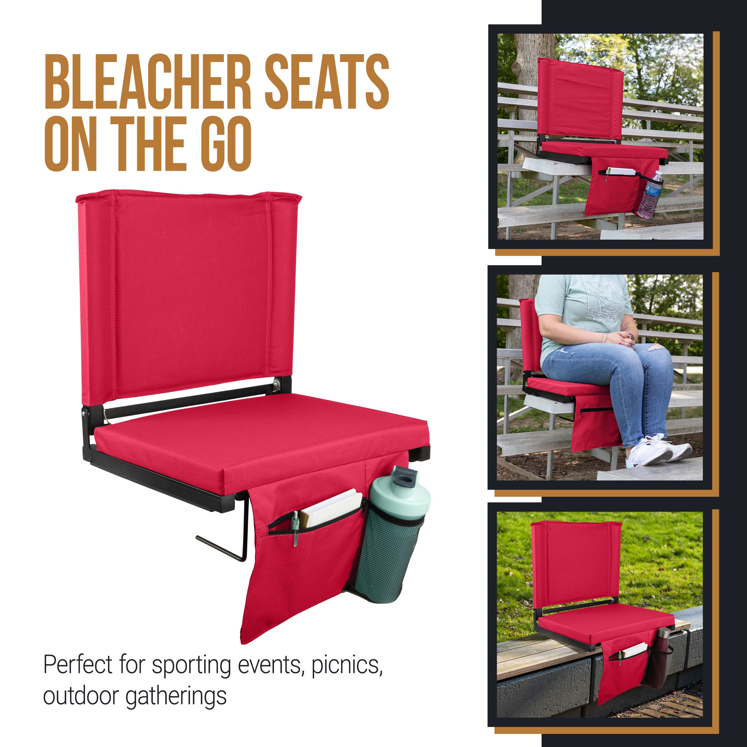 Home-Complete HC-3003-MRN Bleacher-Cushions - View #10