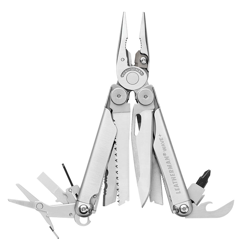 Size,　154cm　Essential　Leatherman　Full　Steel,　Multi-Tool　Included　the　Multi-　Wave　Tools　Stainless　Plus　Silver　in　Wire-Cutters　department　Case　17　Tools　Replaceable　at