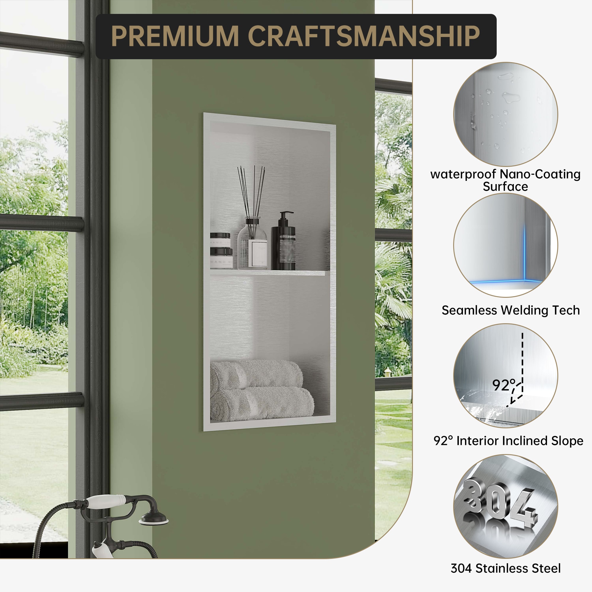 Garvee WNWDXOA485 Bathroom-Wall-Cabinets - View #3