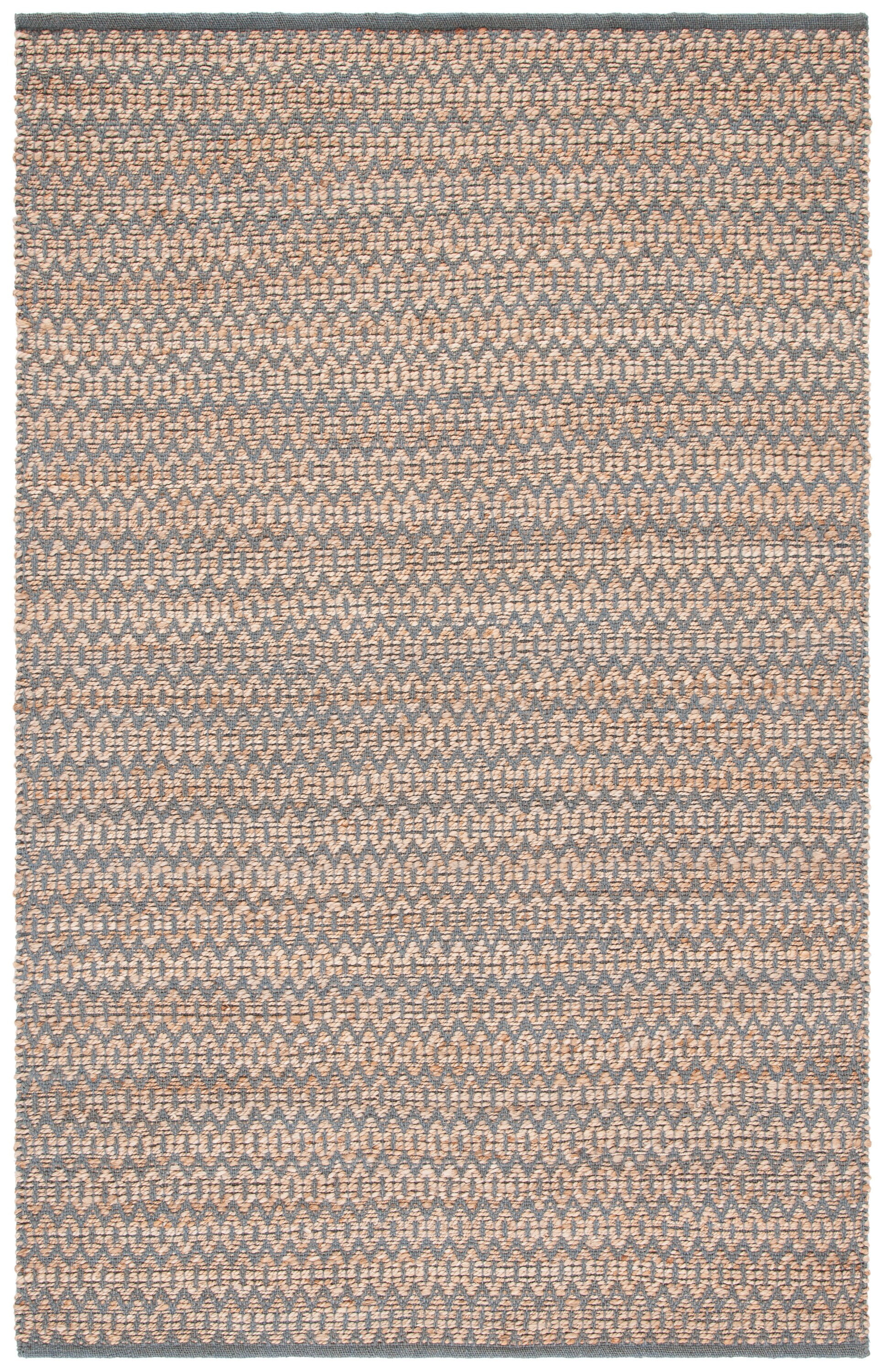 Safavieh NFB701G-8 Natural Fiber Grete 8 x 10 (ft) Loomed Jute Natural/Gray Rectangular Indoor Geometric Farmhouse/Cottage Area rug