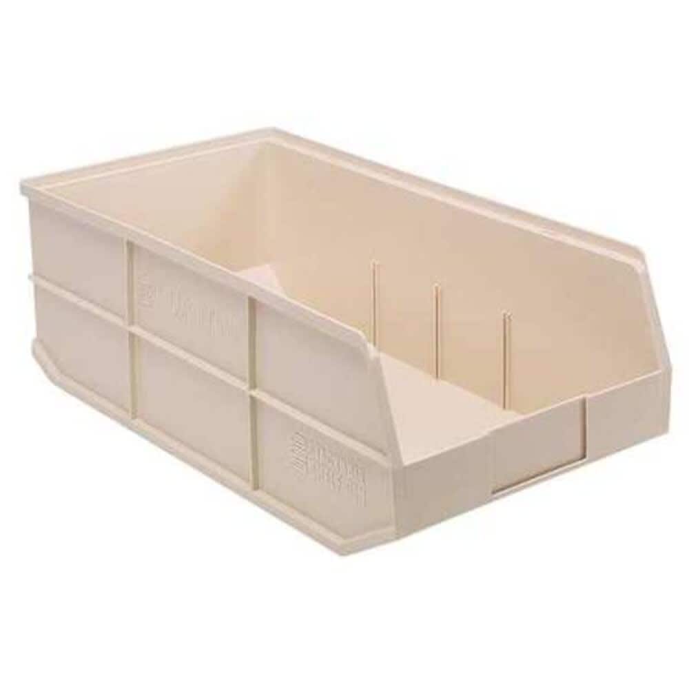 Quantum Storage Systems Shelf Storage Bin Polypropylene Ivory 7 in H 11 in W 20 1/2 in L