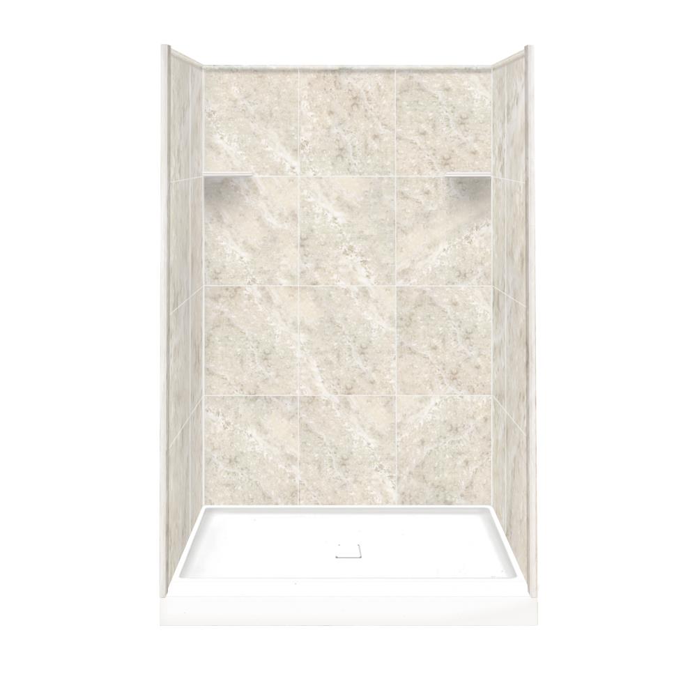 Style Selections RKWF4847-92T Silver Mocha (Gray) 34-in x 48-in x 75-in Alcove Shower Kit (Center Drain)