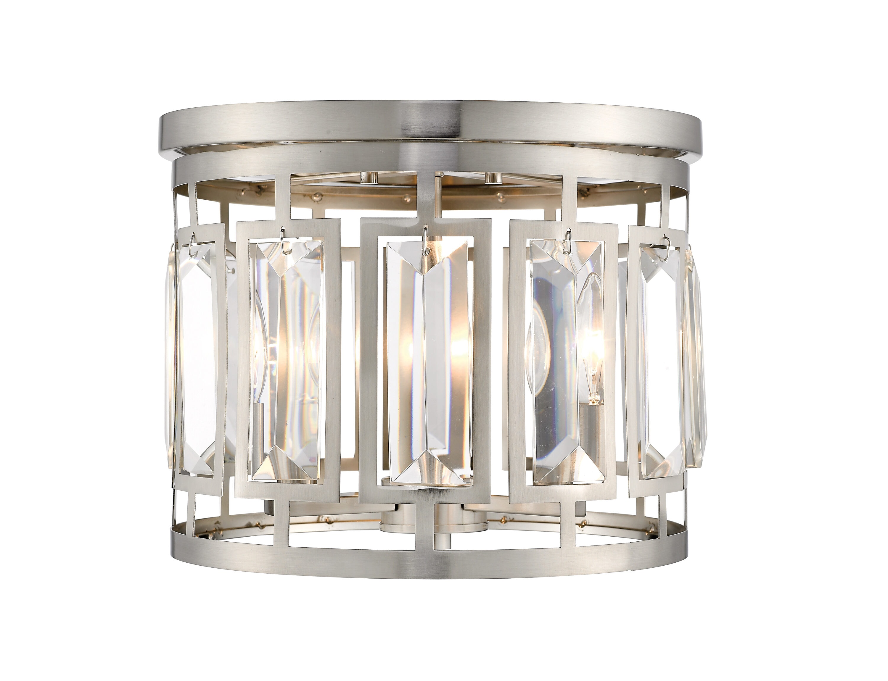 Z-Lite 6007F-BN Mersesse 3 -Light 12.5-in Brushed Nickel Flush Mount Light