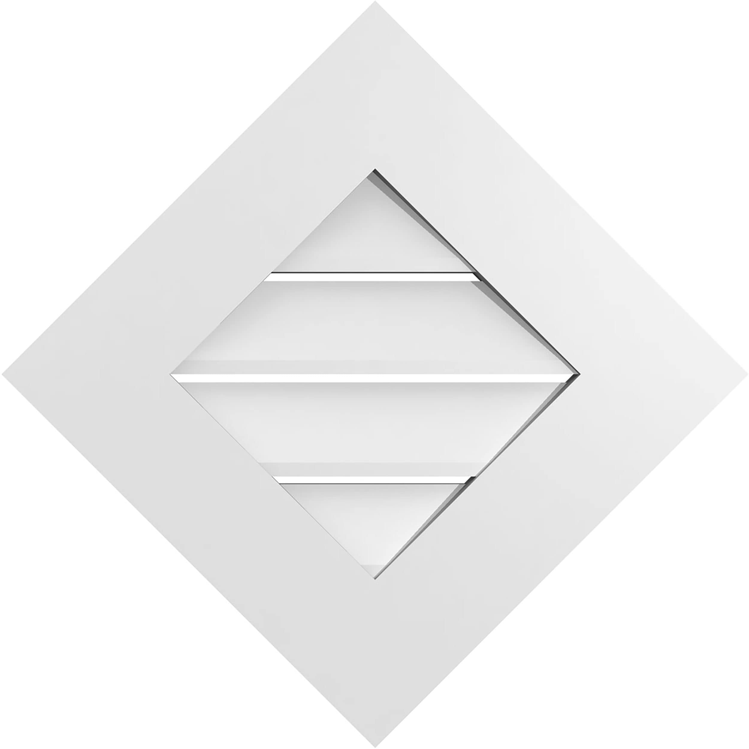 Ekena Millwork GVPDI20X2001SN 20-Inches x 20-Inches Off-white Diamond PVC Gable Louver Vent