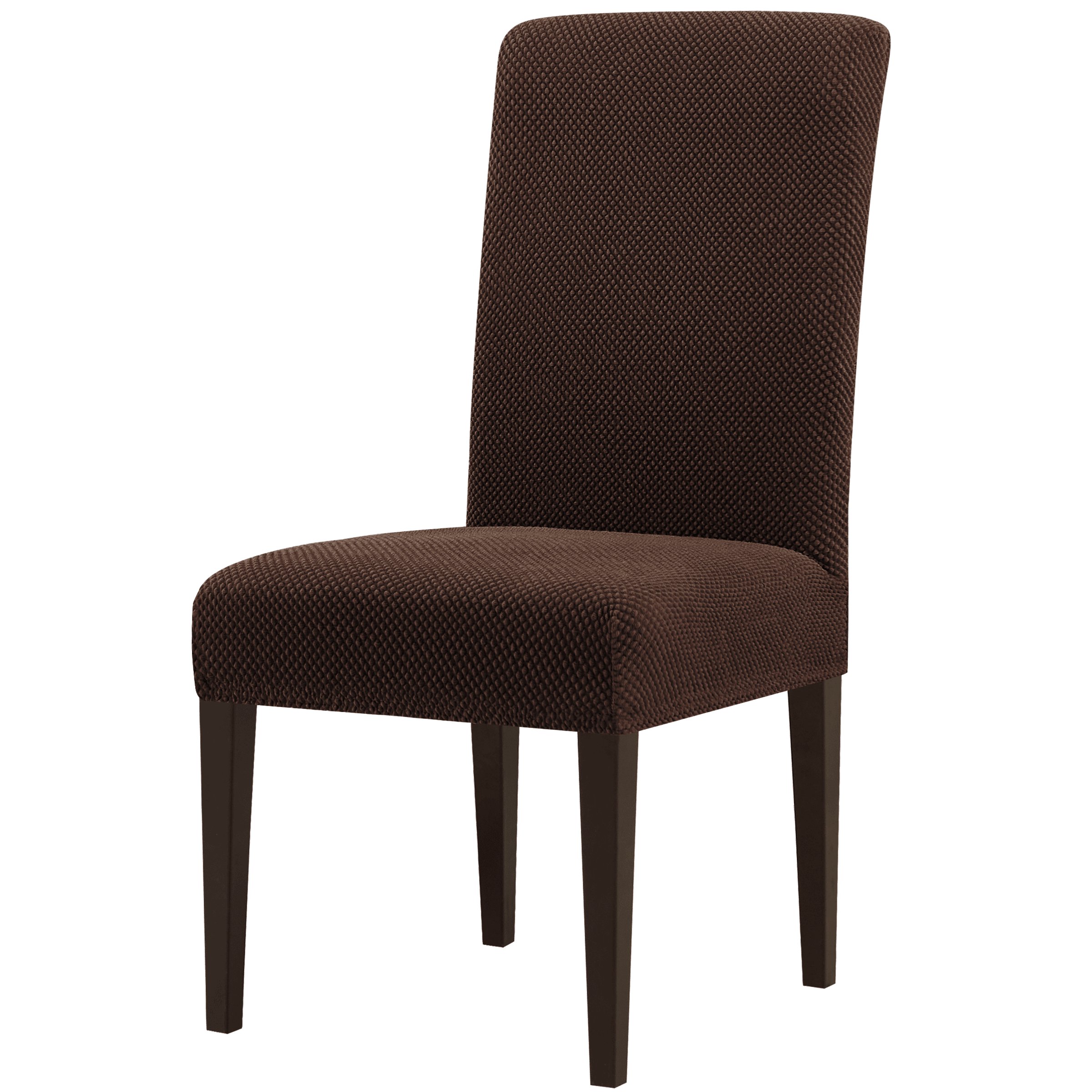 Chocolate Stretch Polyester Dining Chair Slipcovers (Set of 2)