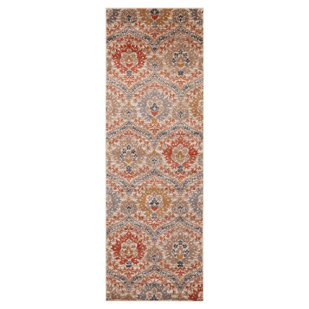 Superior 2.6X10RUG-AUGUSTA-GG 2 x 10 (ft) Ginger Rectangular Indoor Floral/Botanical Mid-Century Modern Runner rug