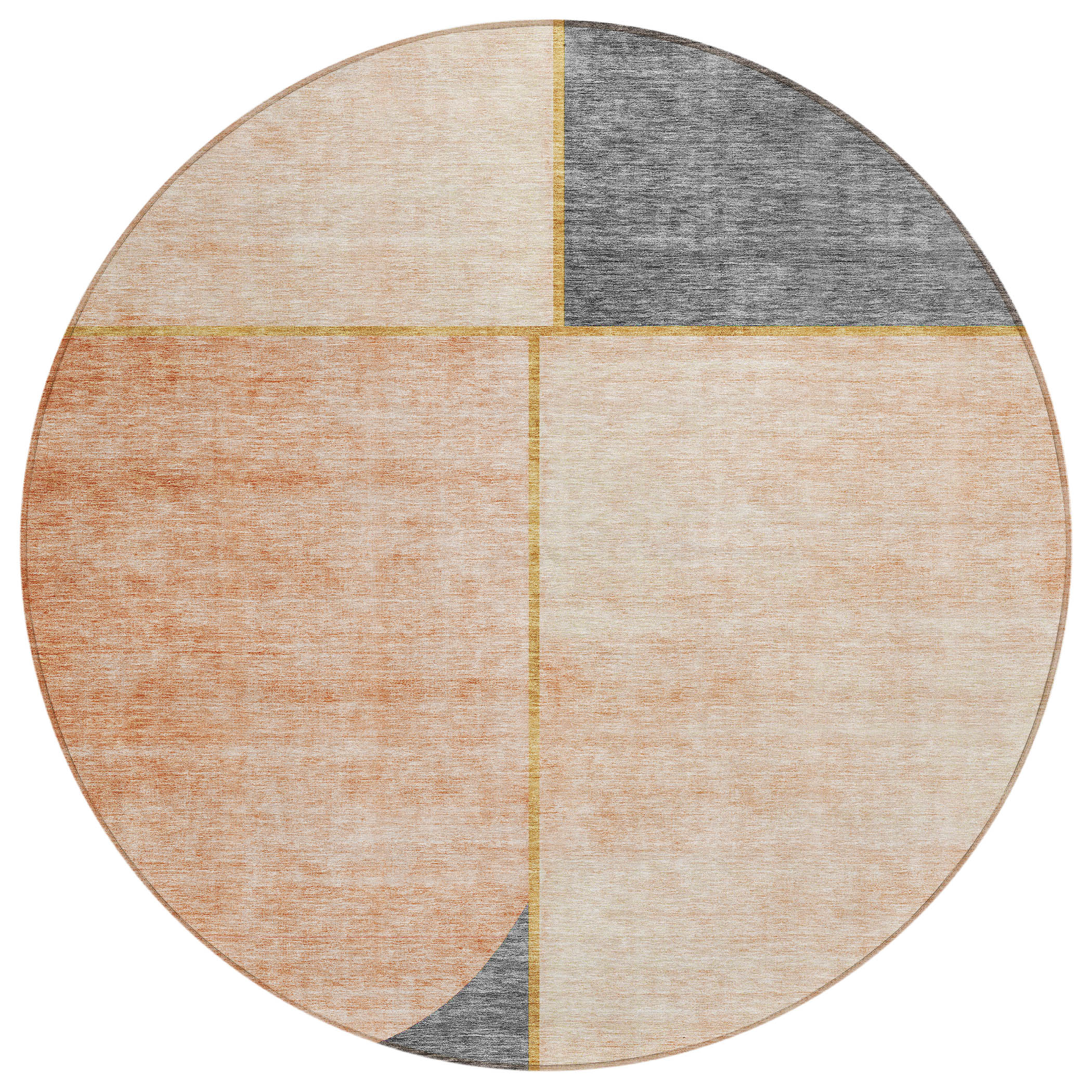 Addison Rugs ACN717CR8RO Chantille ACN717CR 8 x 8 (ft) Polyester Coral Round Indoor/Outdoor Geometric Machine washable Area rug