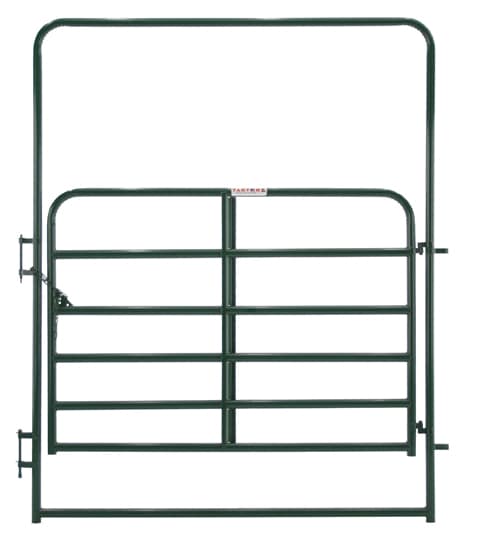 Tarter EWG6T 8-ft H x 6-ft W Green powder over e-coat Steel Farm Walk-thru Fence gate
