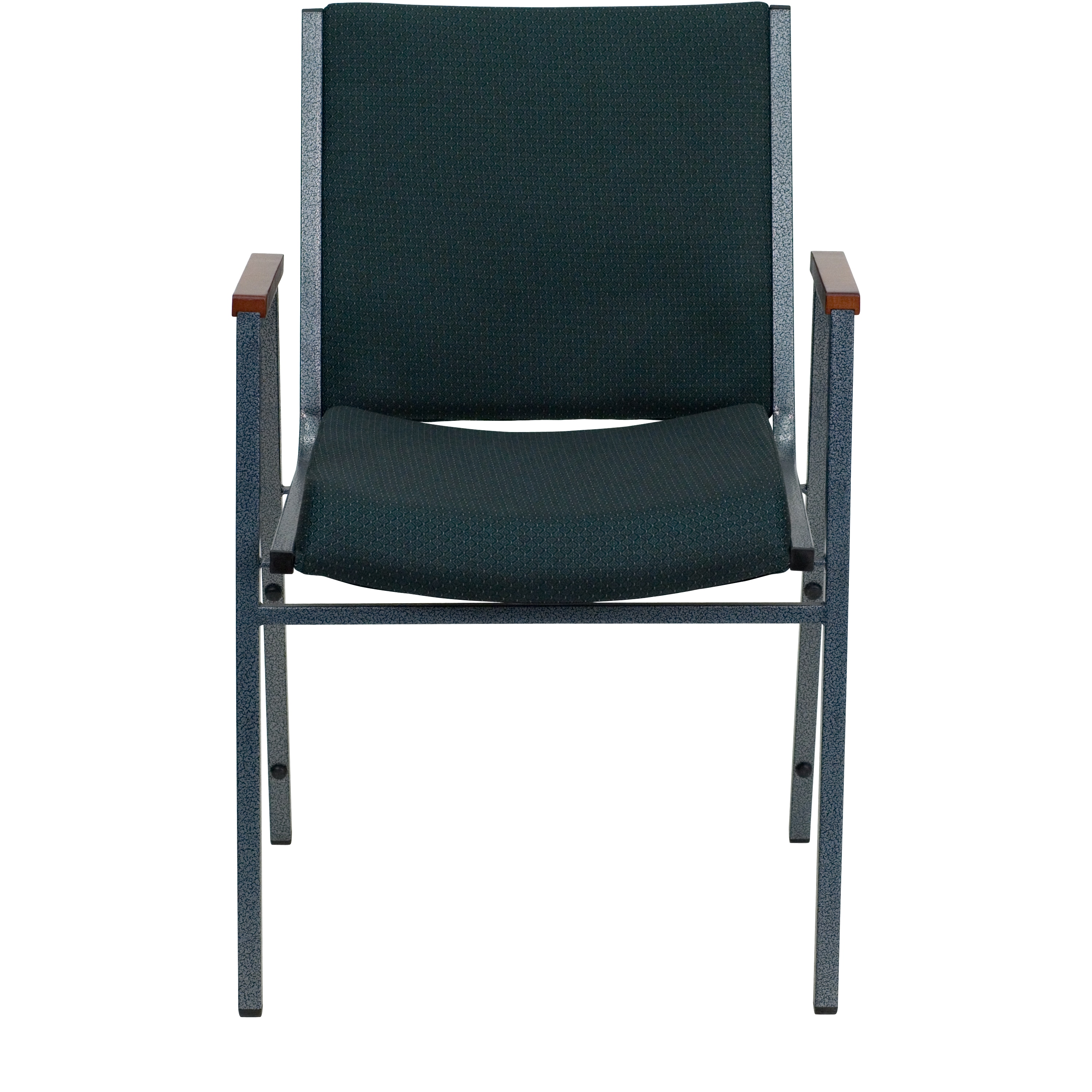 Hercules Series 31'' Green Patterned Fabric Stack Chair with Silver Steel Frame