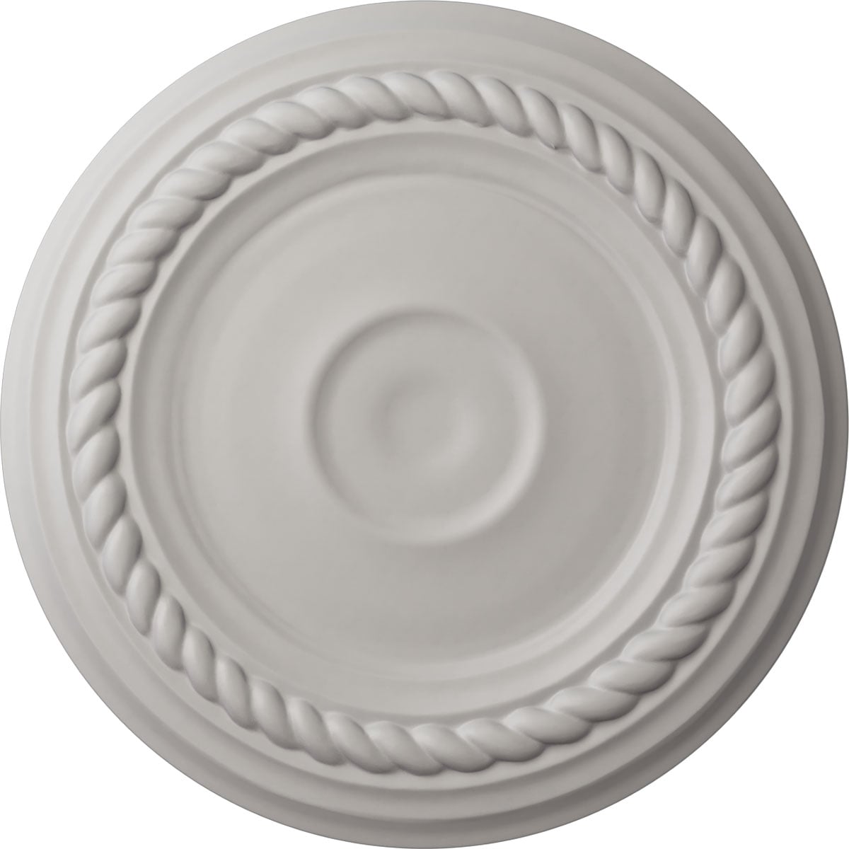 Ekena Millwork CM07ALUWF Small Alexandria 7.875-in W x 7.875-in L Painted Ultra Pure White Polyurethane Whole Ceiling Medallion