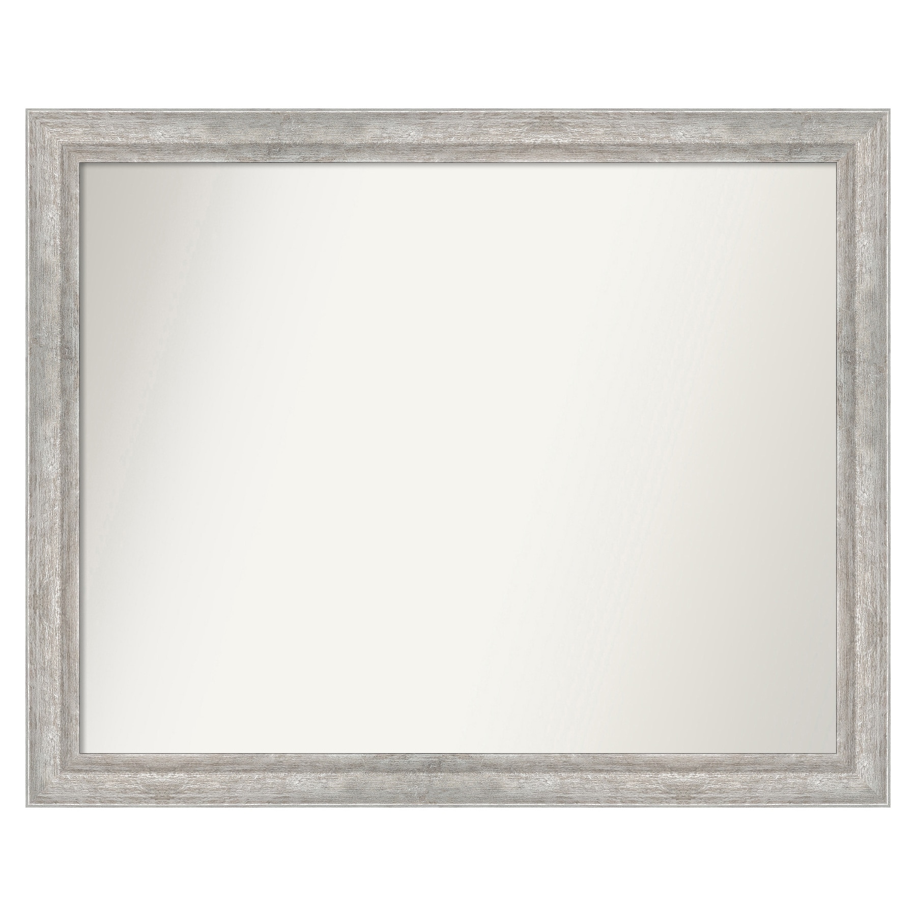 Amanti Art - Angled Silver Frame 31.25-in W x 25.25-in H Rectangle Angled Silver Framed Vanity Mi...