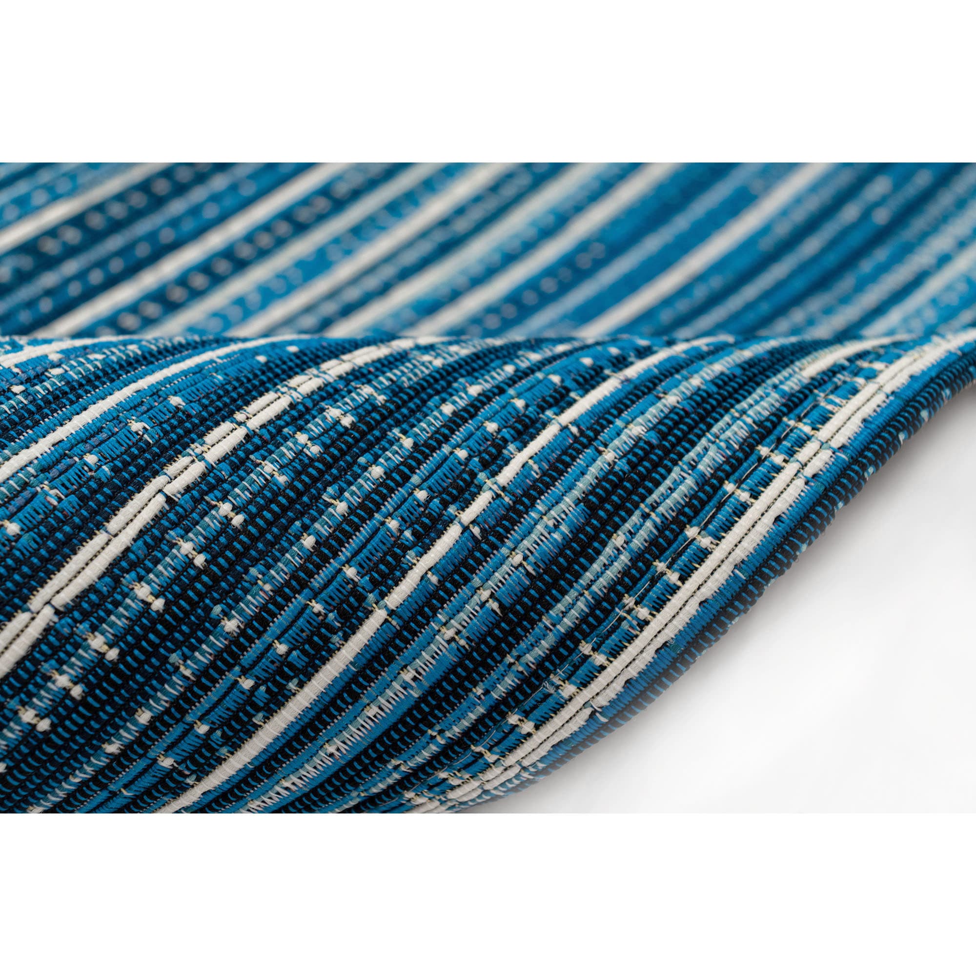 Marina Stripes China Blue 2'7" x 4'3" Synthetic Indoor/Outdoor Rug