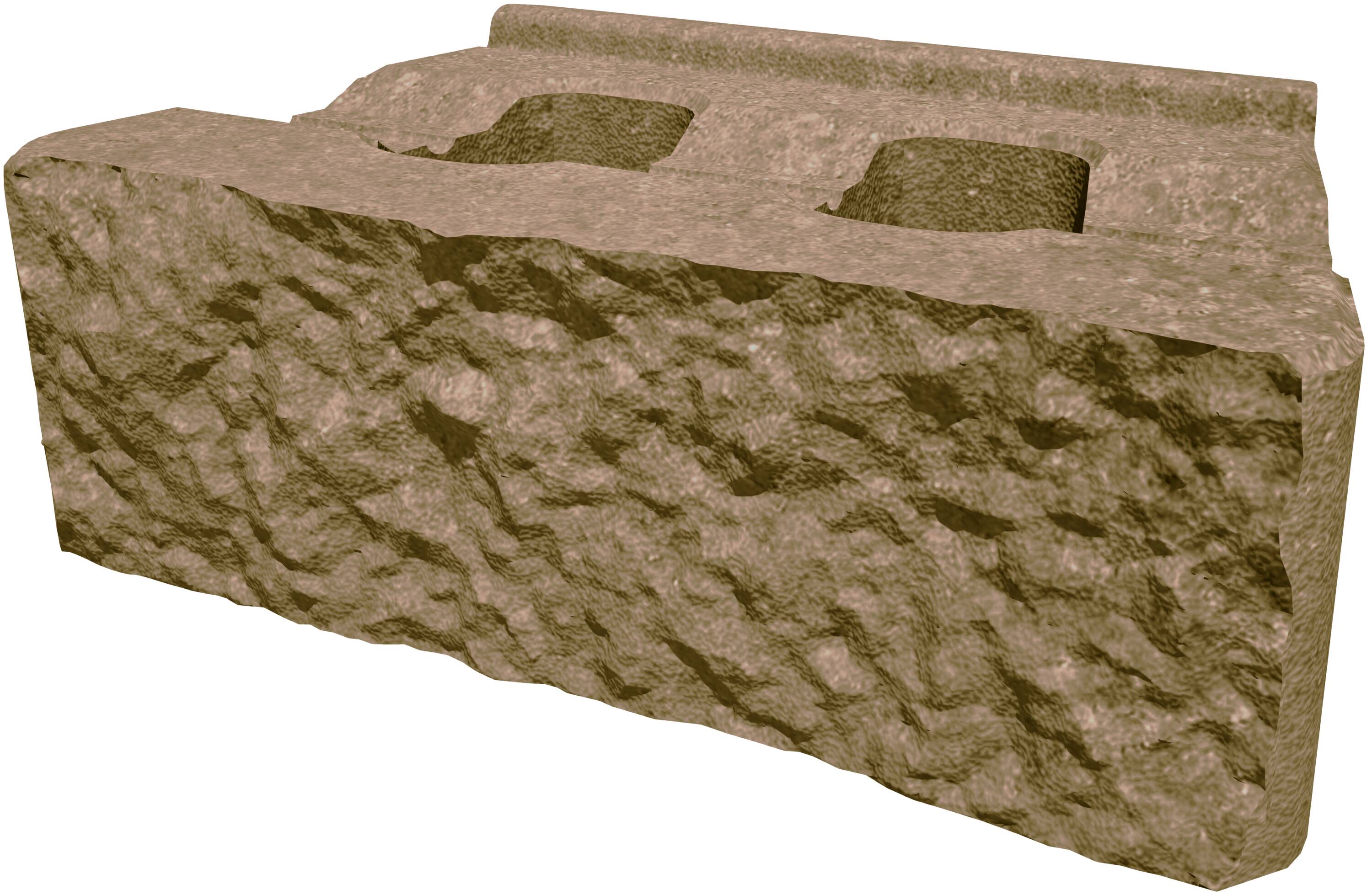  129000992 4-in H x 12-in L x 7-in D Tan Charcoal Concrete Retaining wall block