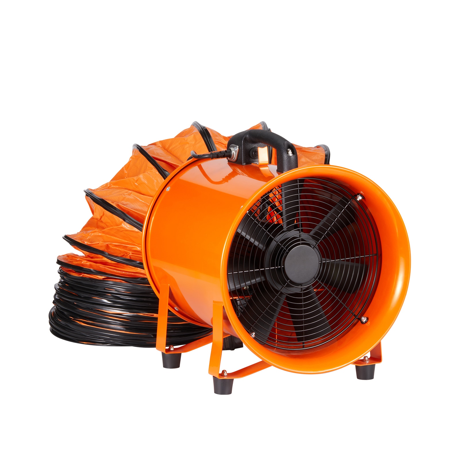 Tinyhomie Portable Ventilator 8 inch Heavy Duty Cylinder Fan with 16ft Duct Hose 195W Strong Shop Exhaust Blower 1070CFM Industrial Utility Blower for Sucking Dust Smoke Smoke HomeWorkplace