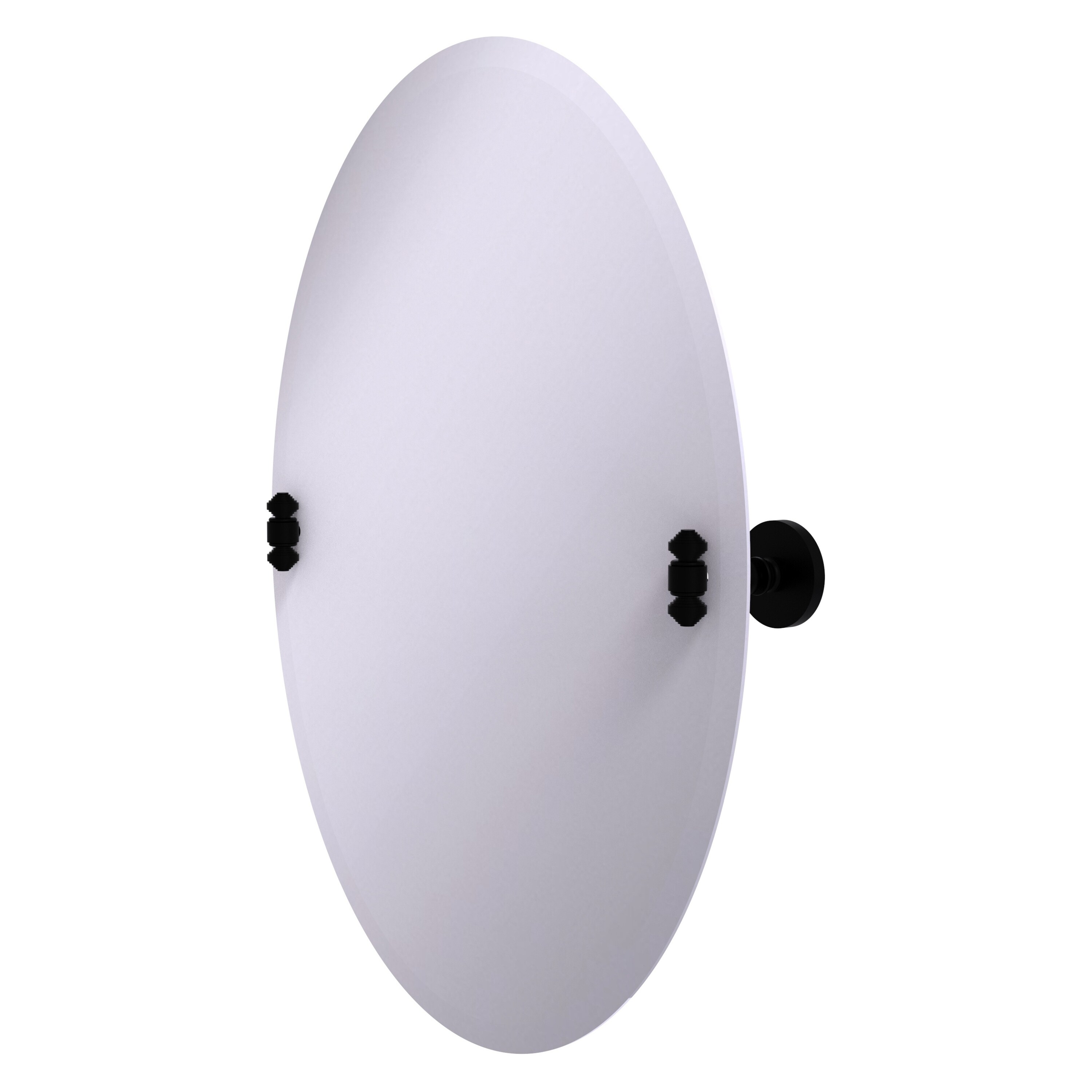 Allied Brass SB-91-BKM Southbeach 21-Inches x 28-Inches Beveled Frameless Oval Tilting Bathroom Vanity Mirror ( Matte Black )