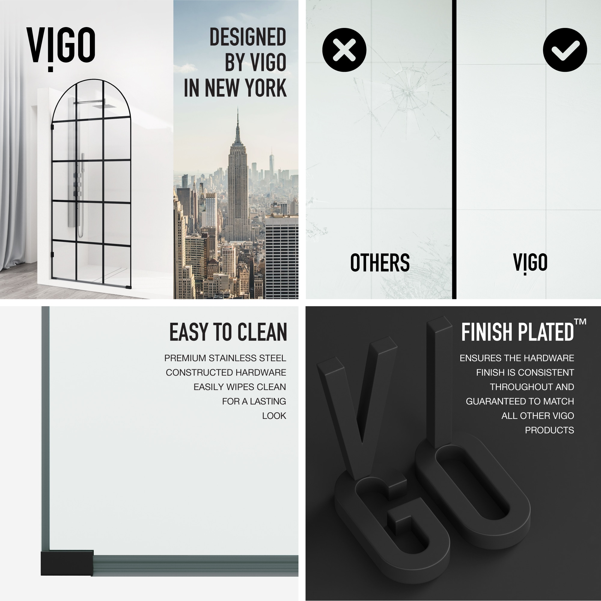 VIGO VG6094MBGCL3478 Shower-Doors - View #5