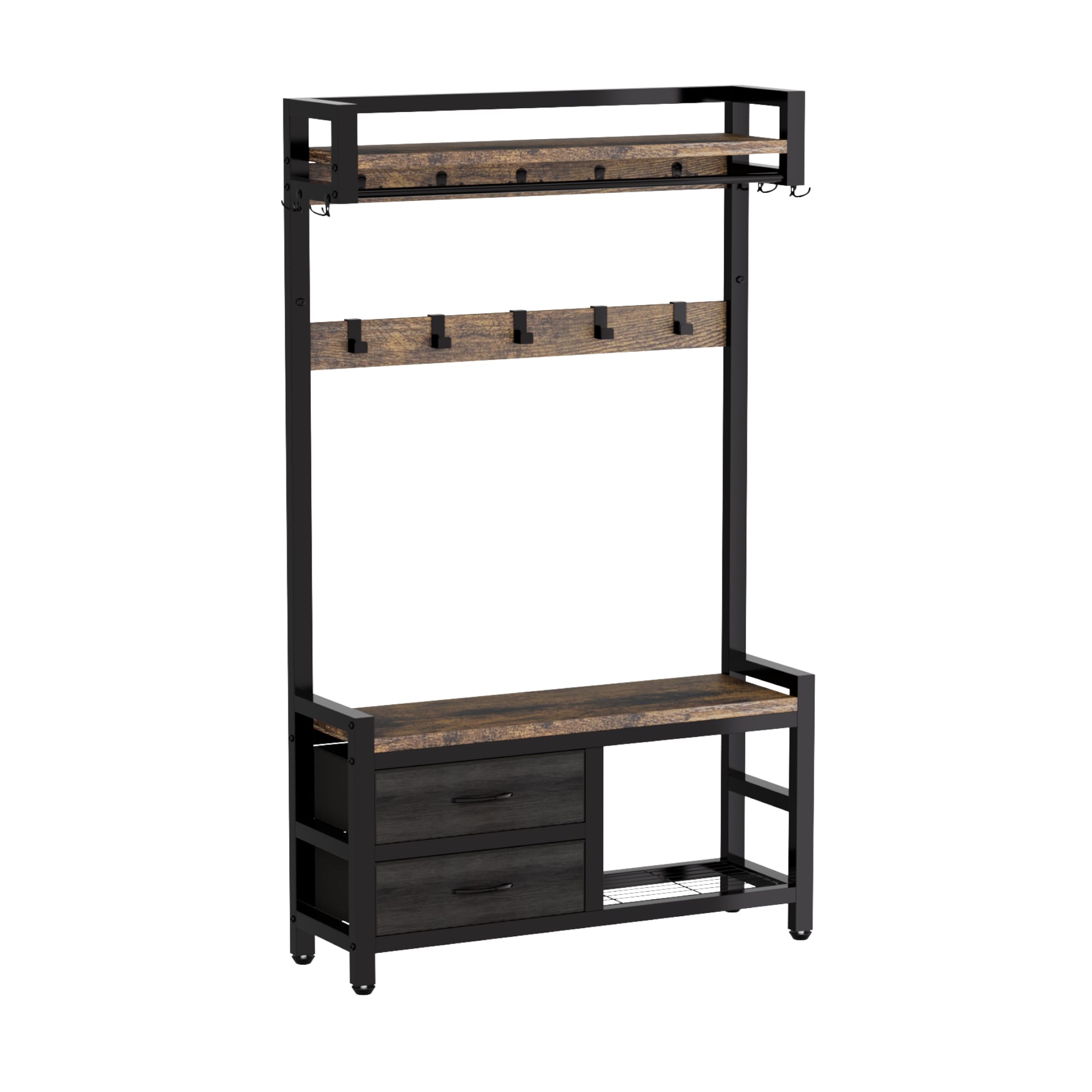 Maocao Hoom JL7P239379 33.1 Inches Wide Hall Tree with 2 Movable Drawers
