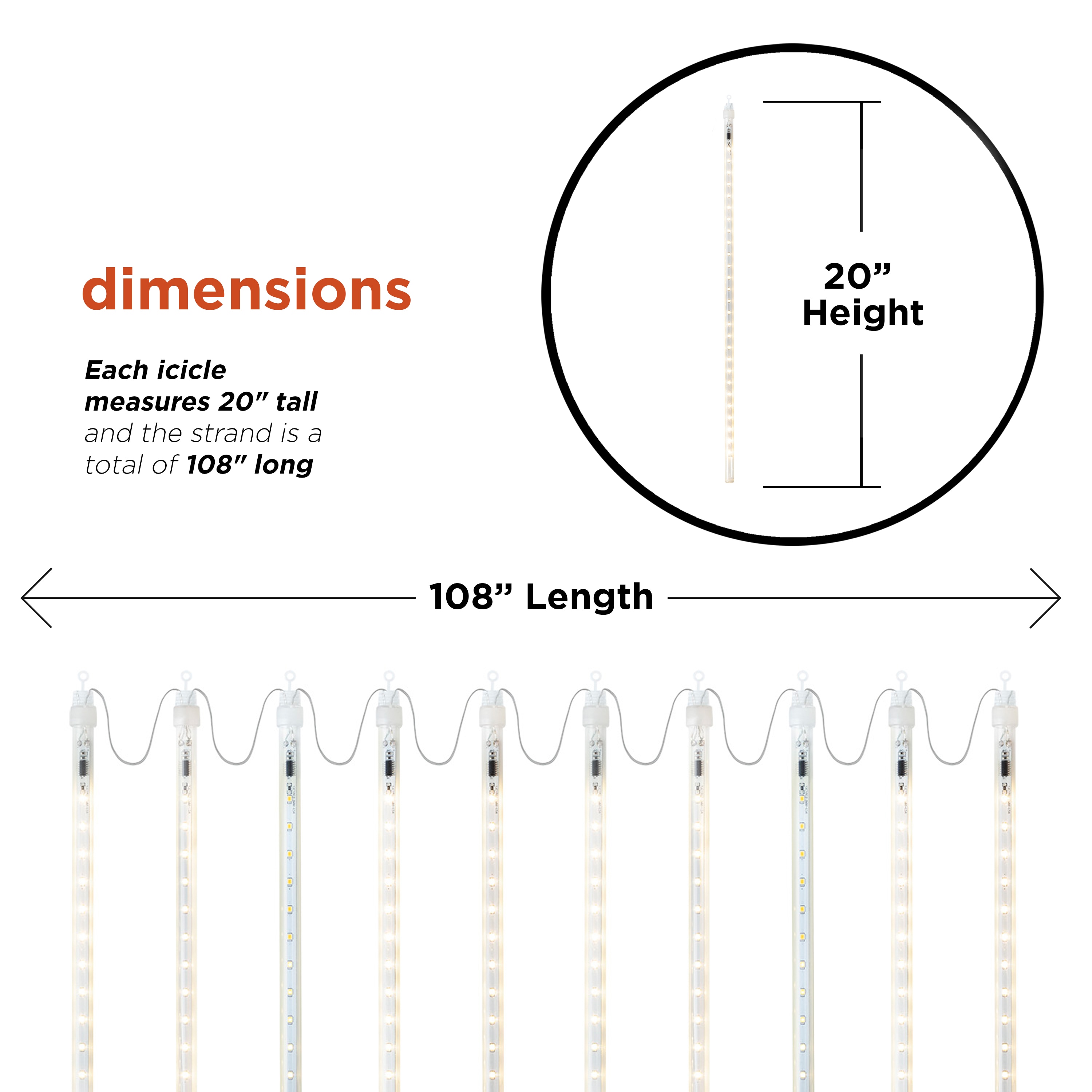 Alpine Corporation COR134WW-10 Christmas-Icicle-Lights - View #4