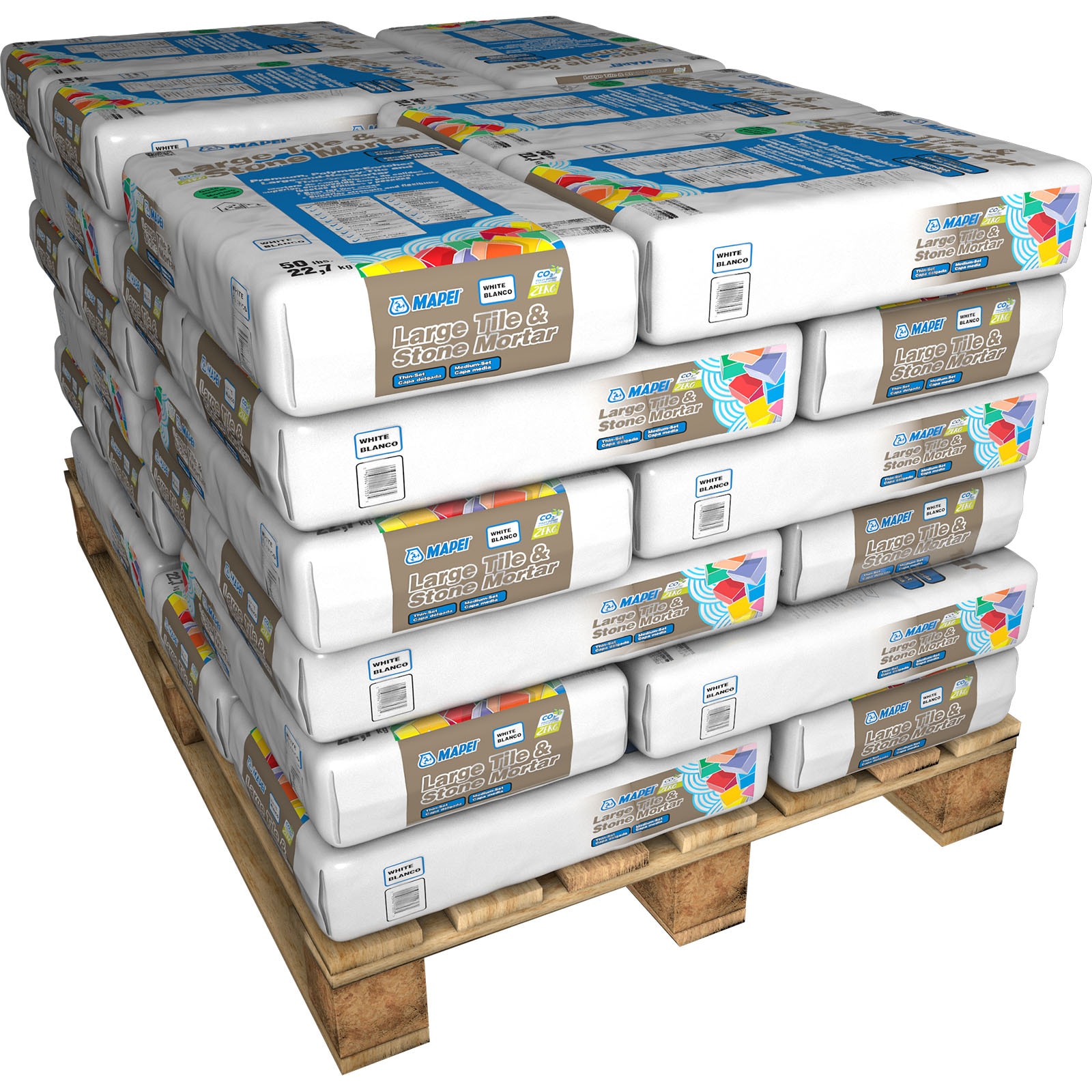 MAPEI 2907136P Large Tile and Stone (Pallet 36 qty) White Thinset/Medium Bed Tile Mortar (50-lb)
