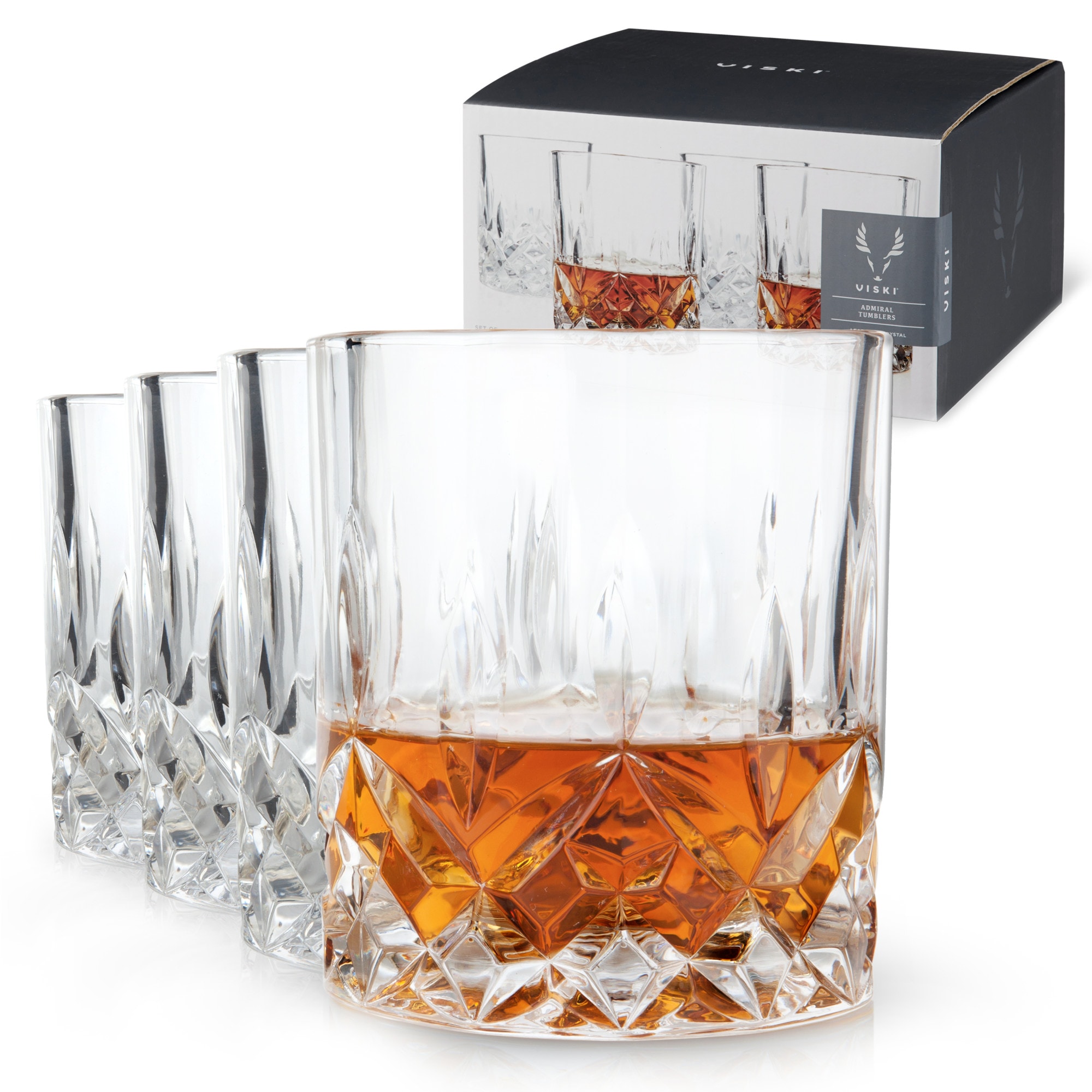 Viski Admiral Crystal Tumblers Set of 4 by 
