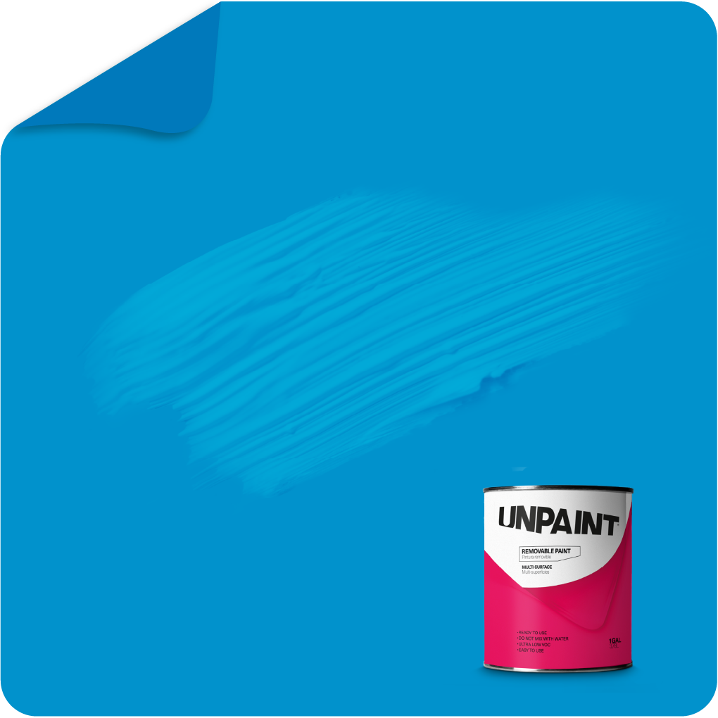 UNPAINT #0192CC Matte Blue Reef Wave Water-based Interior Paint ( 1-quart )