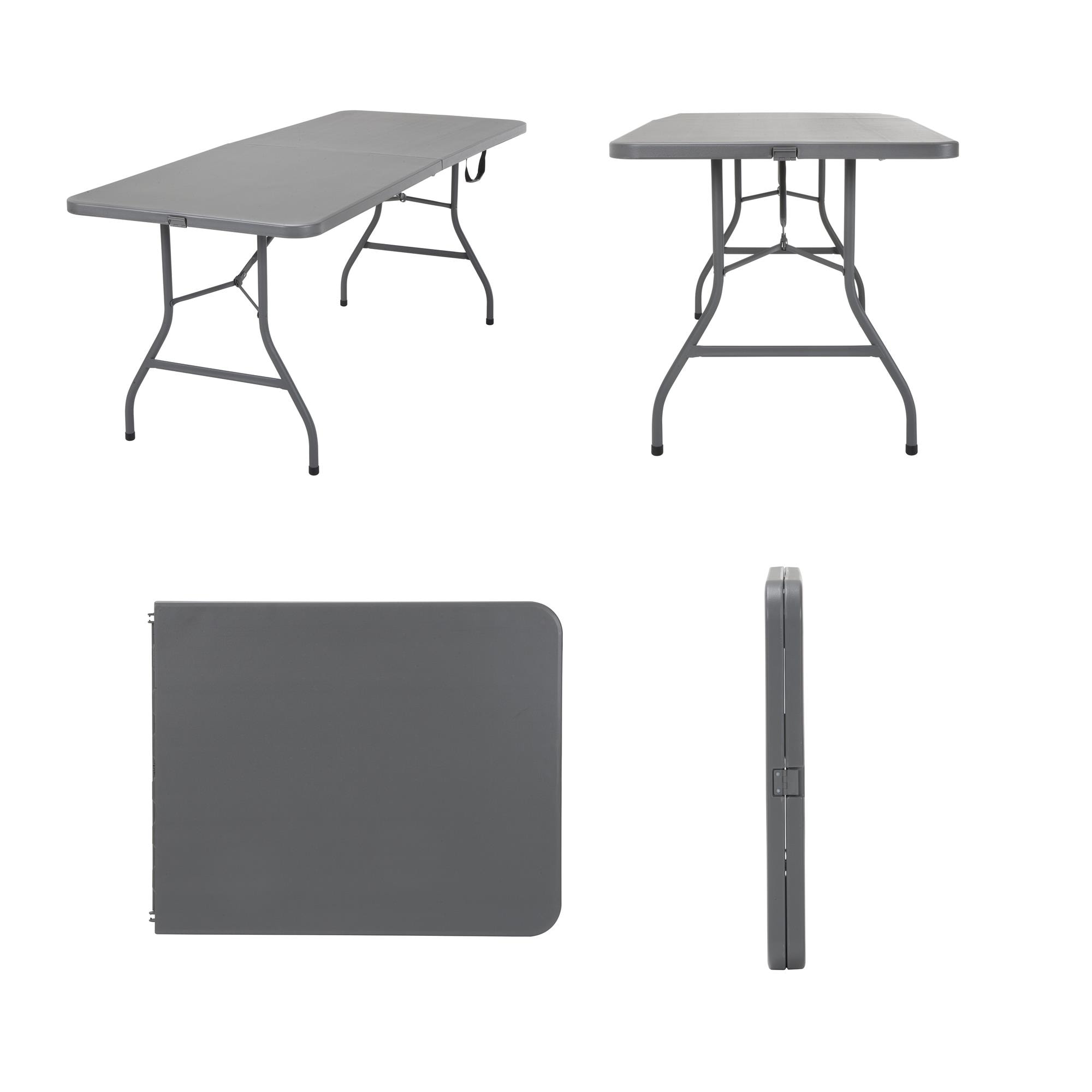 Cosco 72'' Gray Metal and Plastic Folding Table