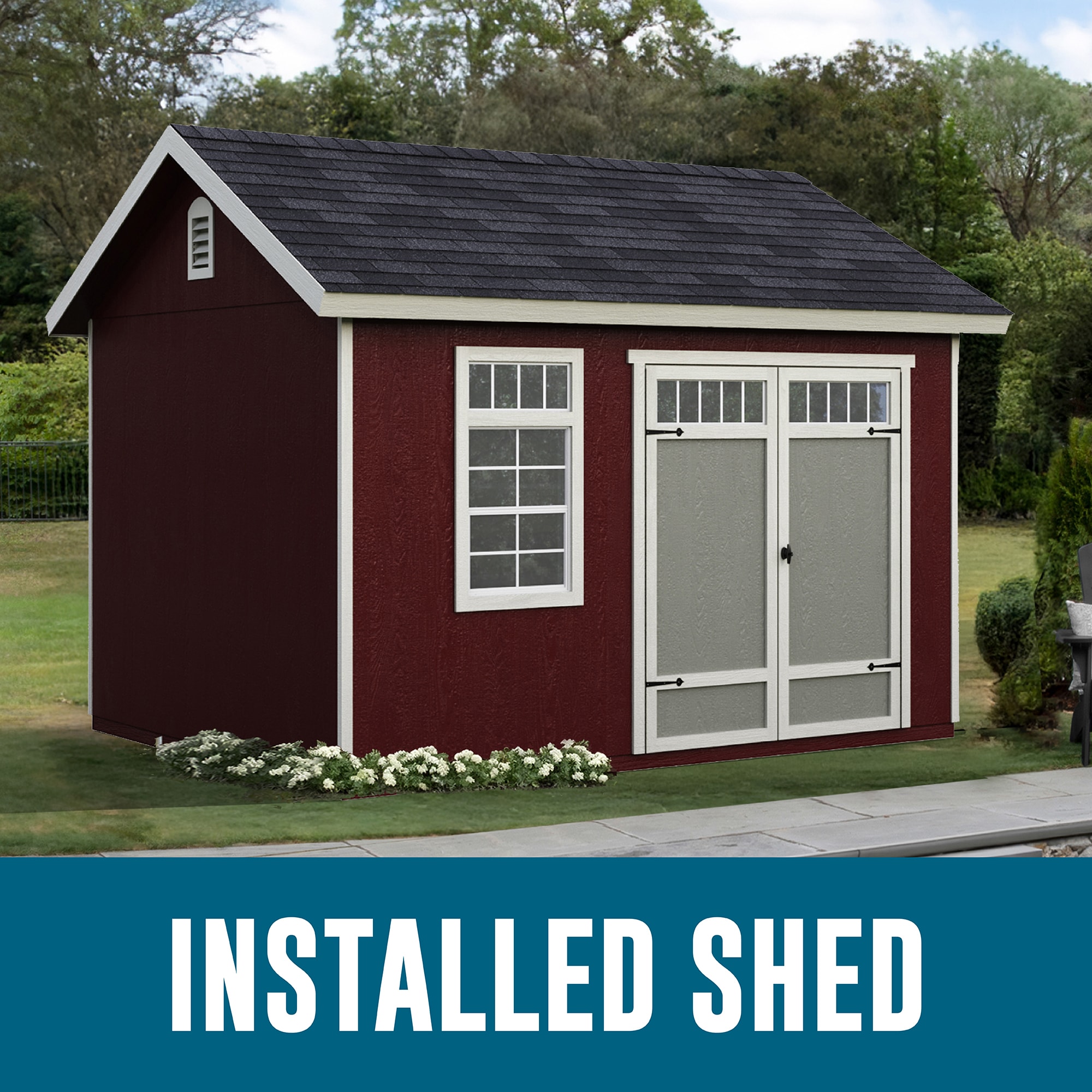 Heartland 63439-0 Biltmore 12-ft x 12-ft Gable Style Wood Outdoor Storage Shed with 1 Windows 1 Doors (Floor Included) (Installation Included)