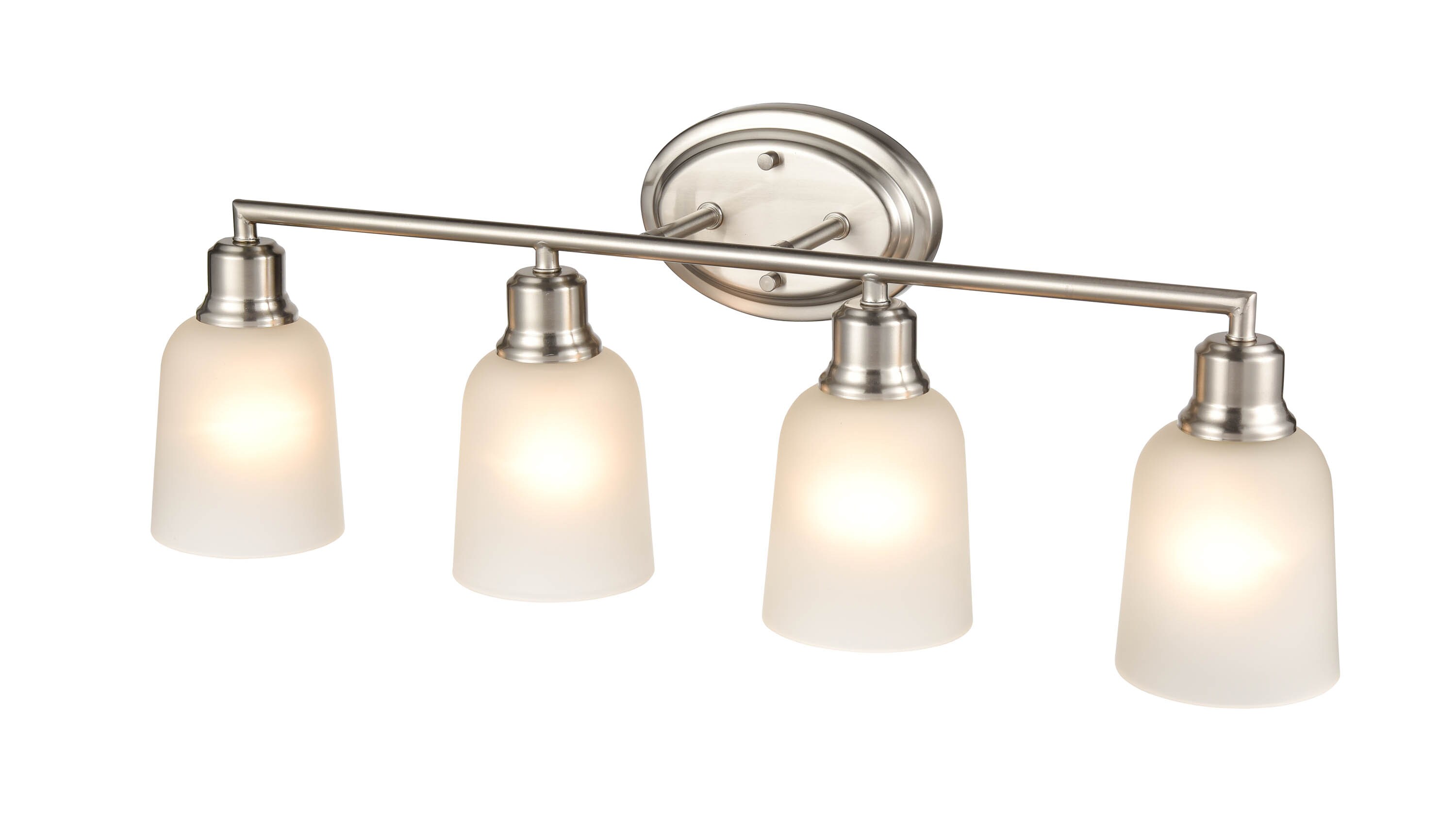 Millennium Lighting Amberle 28-in 4-Light Brushed Nickel Traditional ...