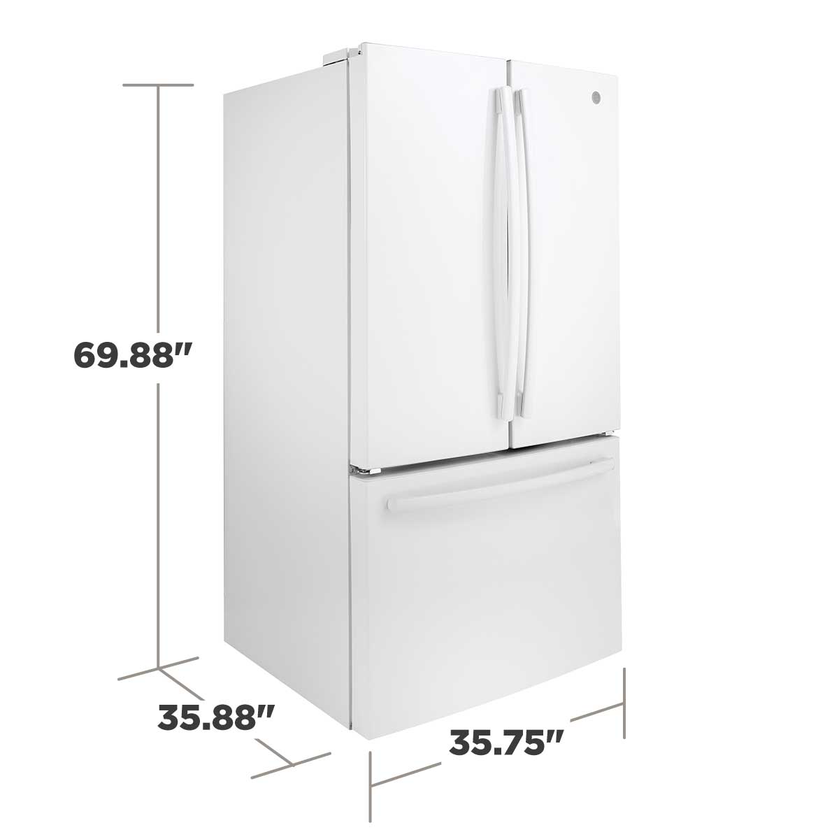 GE 27-cu ft French Door Refrigerator with Ice Maker (White) ENERGY 