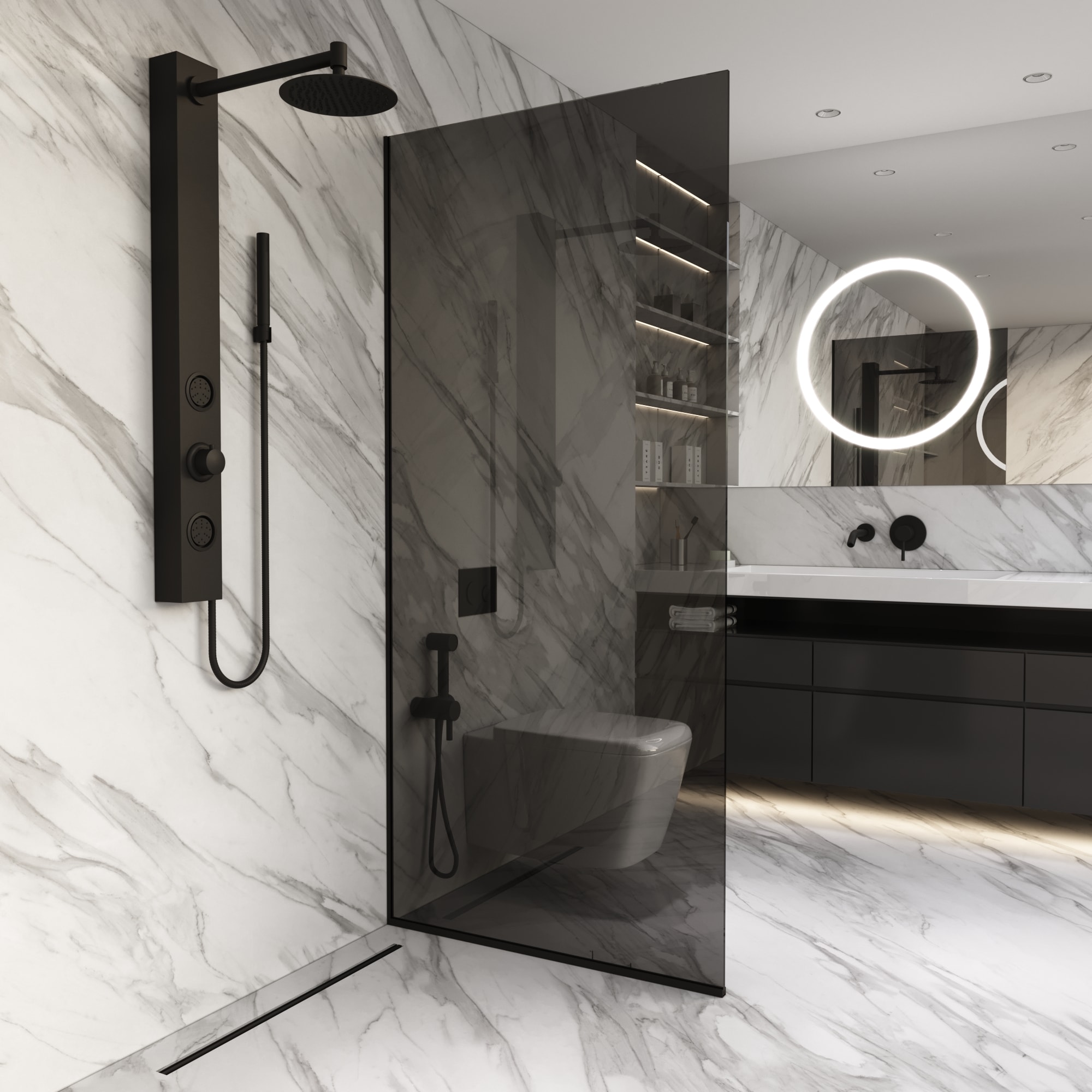 VIGO VG6075MBBLK3474 Shower-Doors - View #4