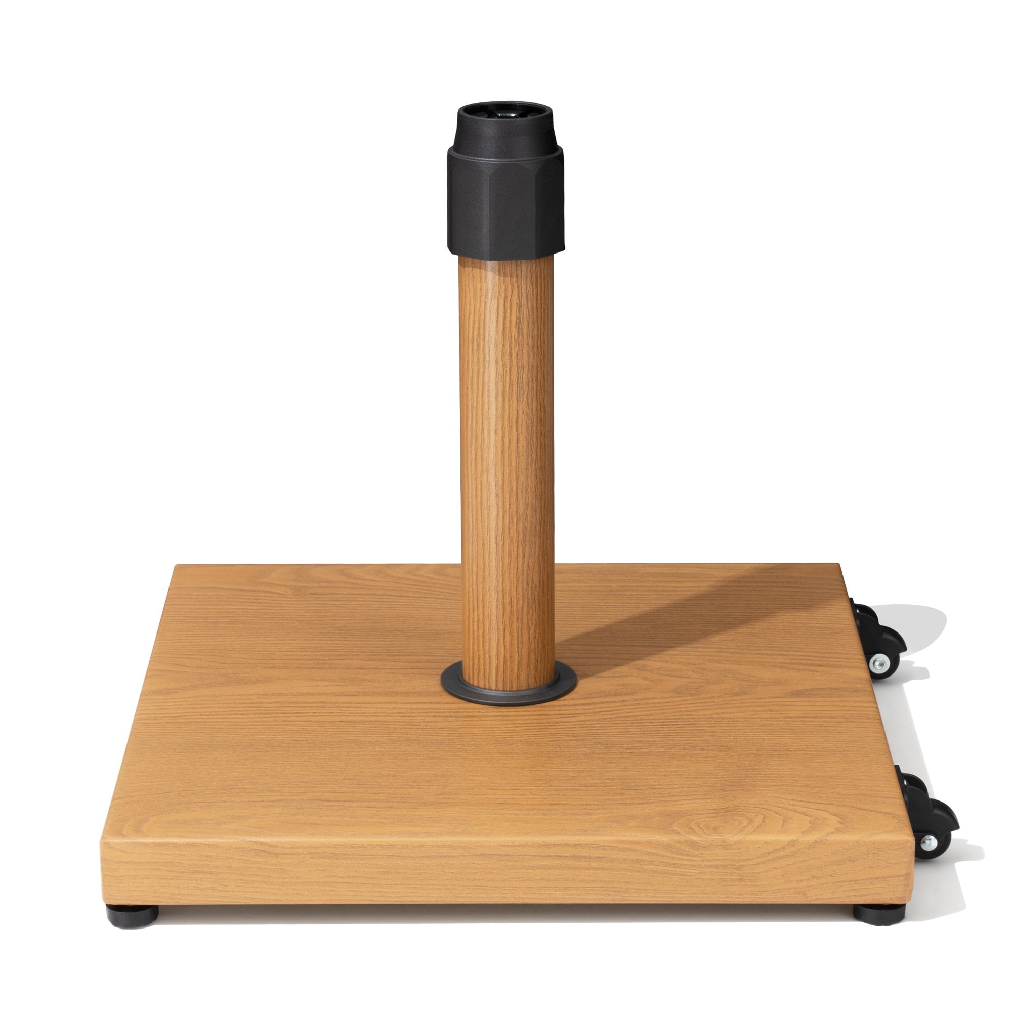 Crestlive Products CL-UB023TEK 40LBS Wood Grain Finish Market Umbrella Stand (with wheels) Brown Patio Umbrella Base