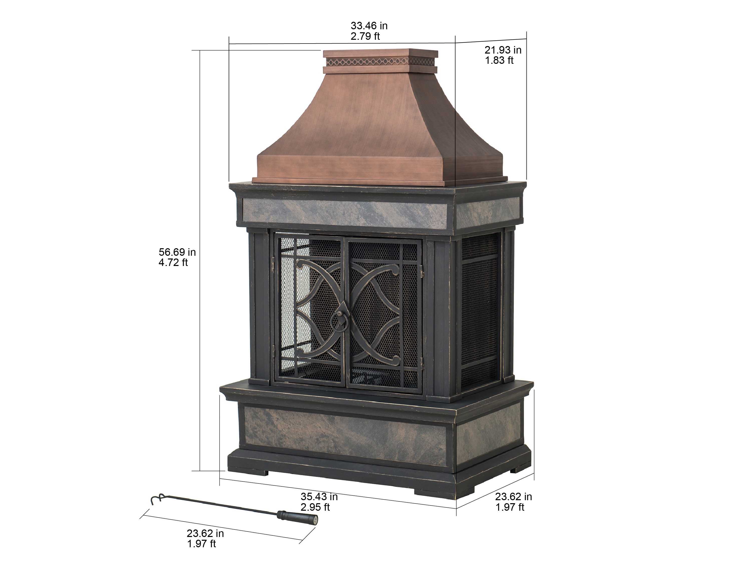 Sunjoy A304001006 Wood-Burning-Fireplace-Inserts - View #3