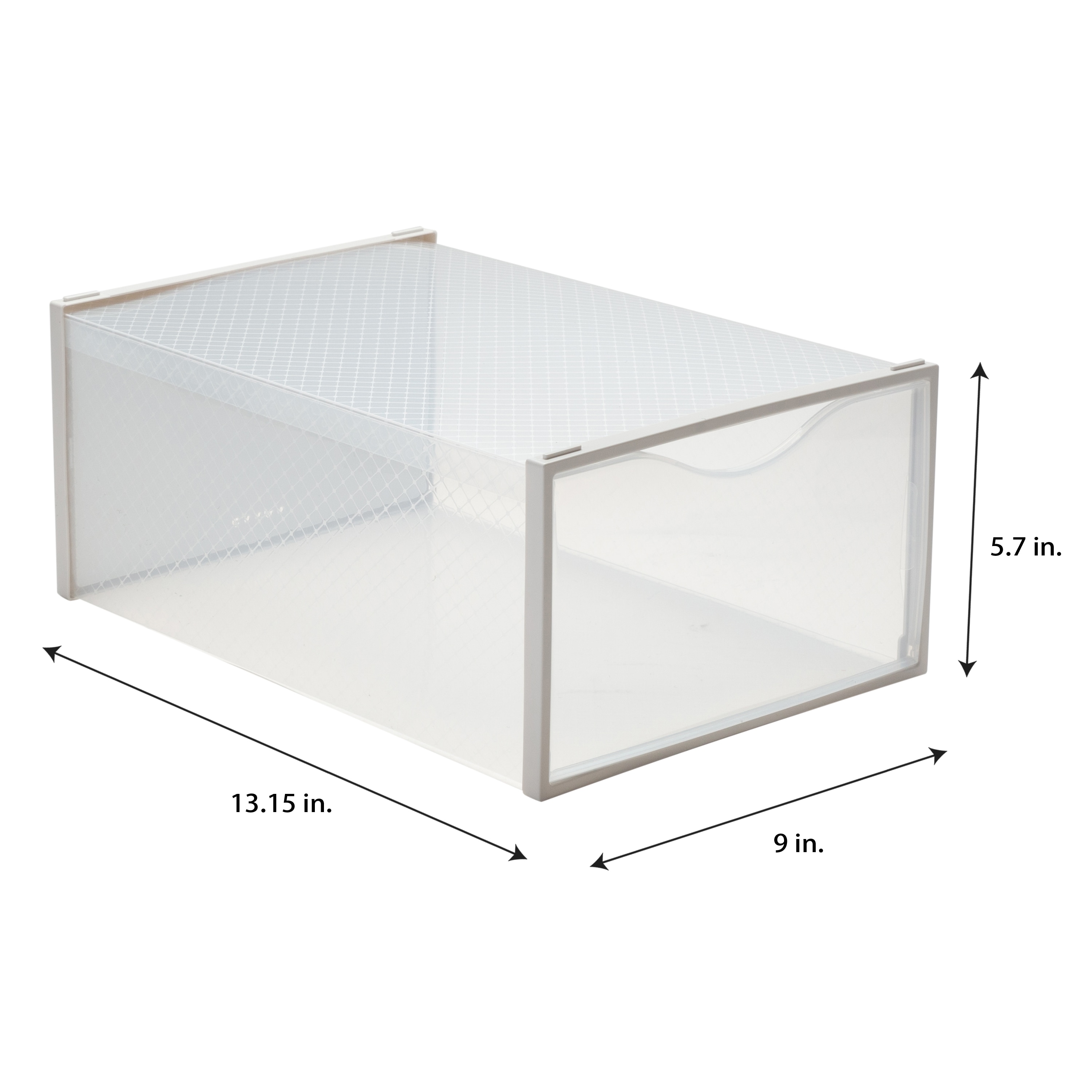 White Stackable Plastic Drop-Front Shoe Boxes Set of 12