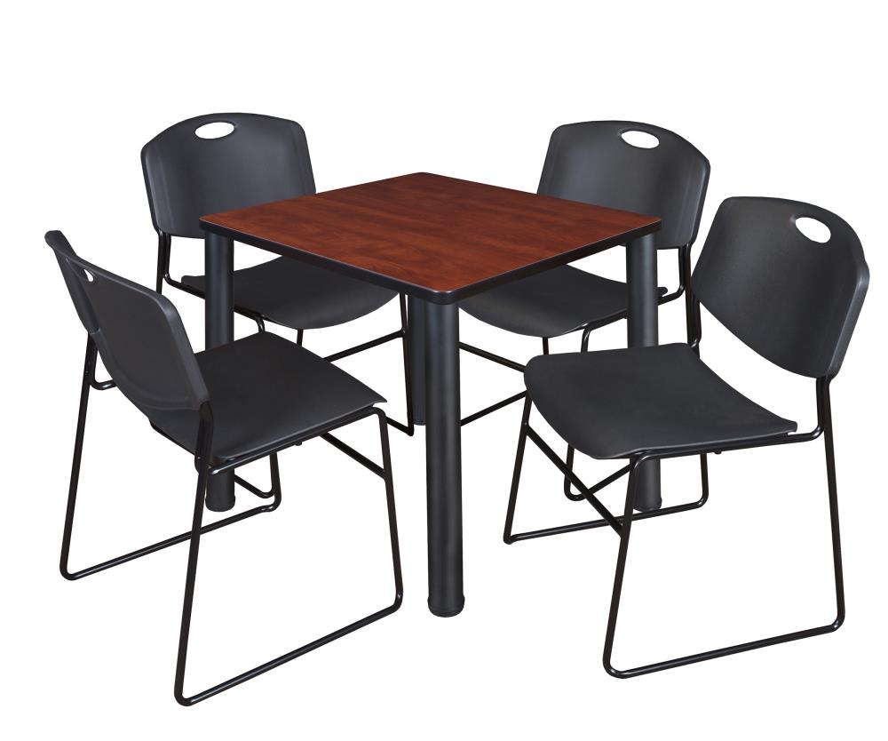 Regency TB3030CHBPBK44BK Breakroom Red 4-Person Training Table (30-in W x 29-in H)