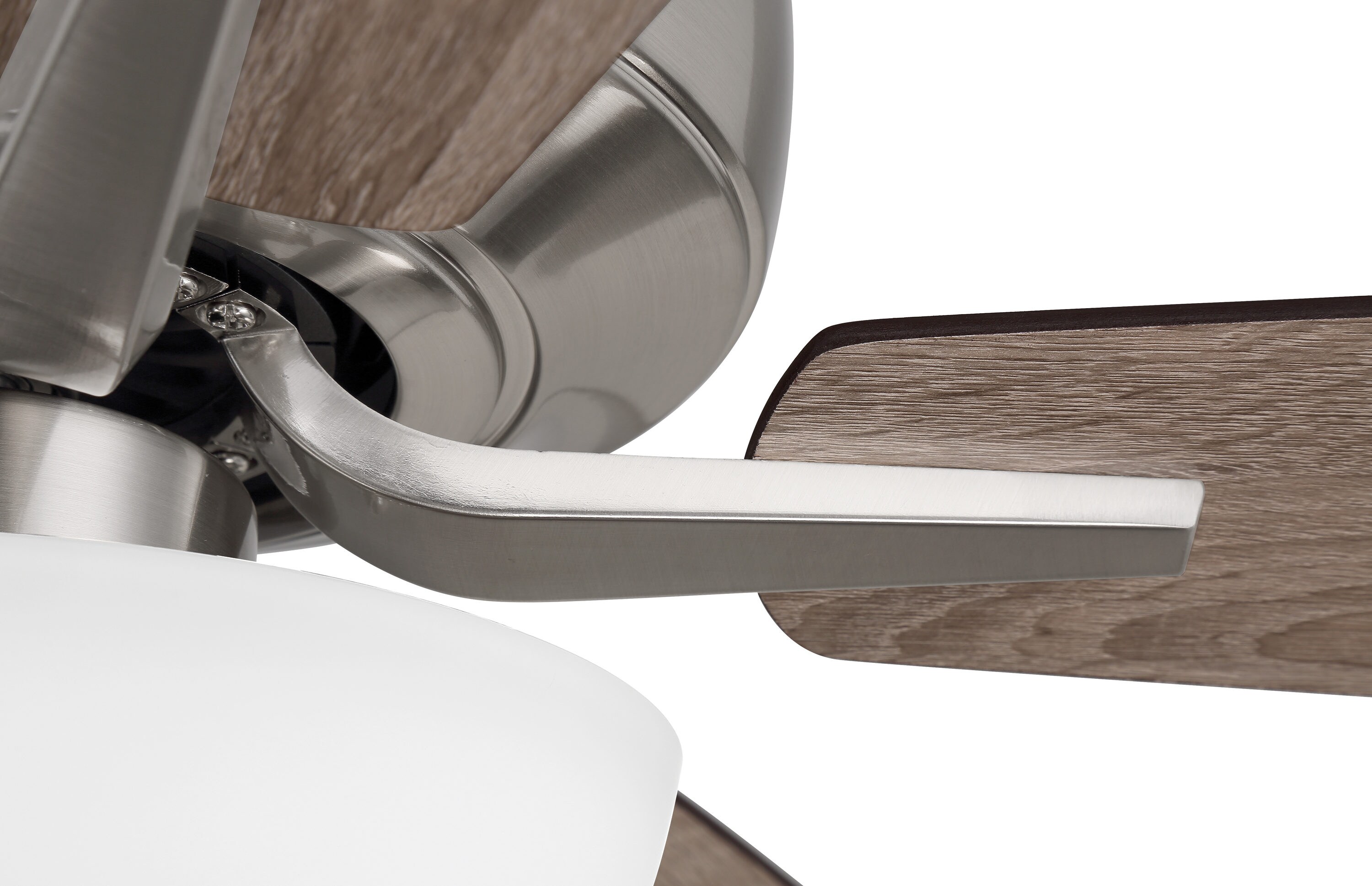 Brushed Polished Nickel 52" Ceiling Fan with Frosted Glass Bowl Light
