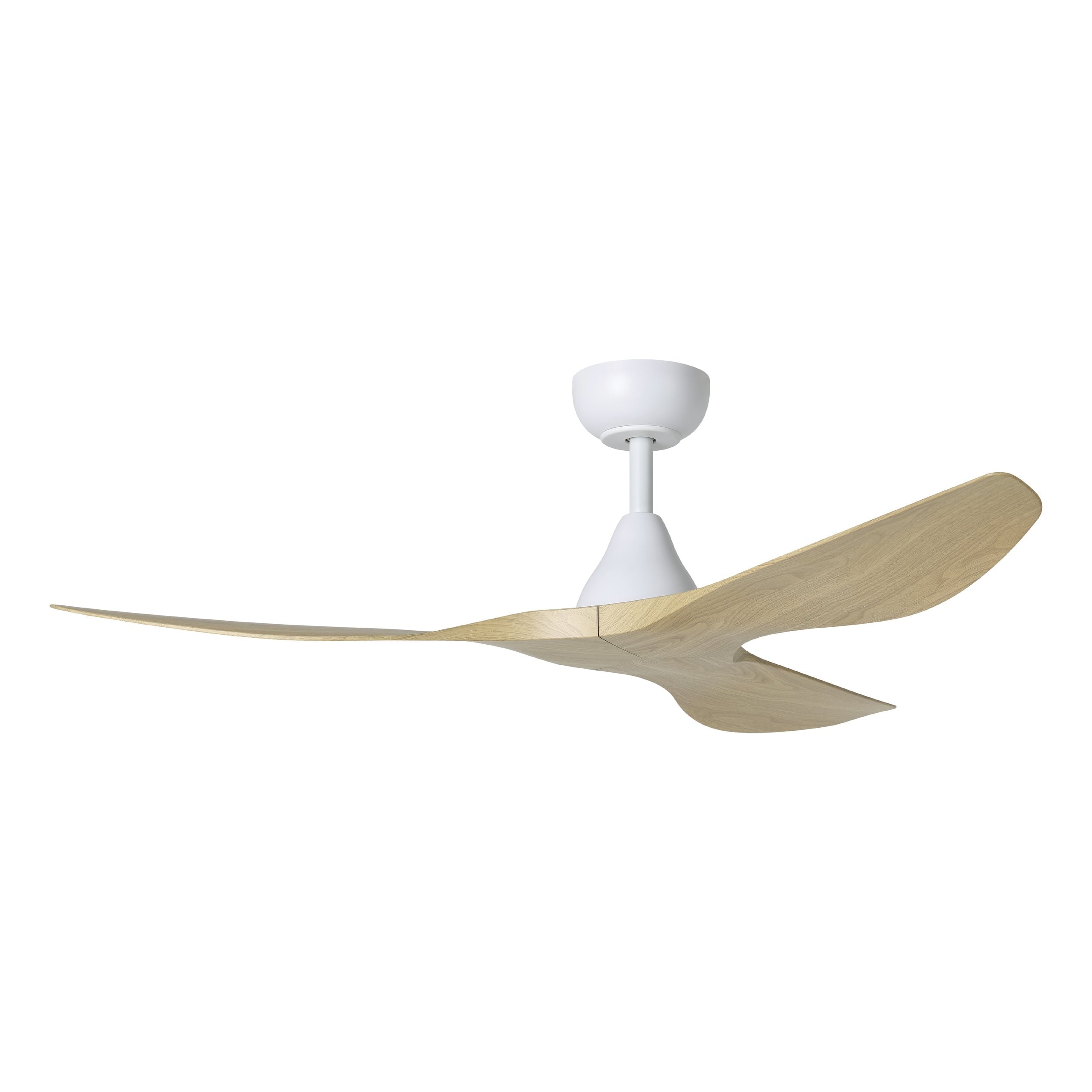 EGLO 235111-5216A Surfline 52-in Smart White with Coastal Oak Blades Ceiling Fan Without Light - Remote Included ( 3 -Blade )