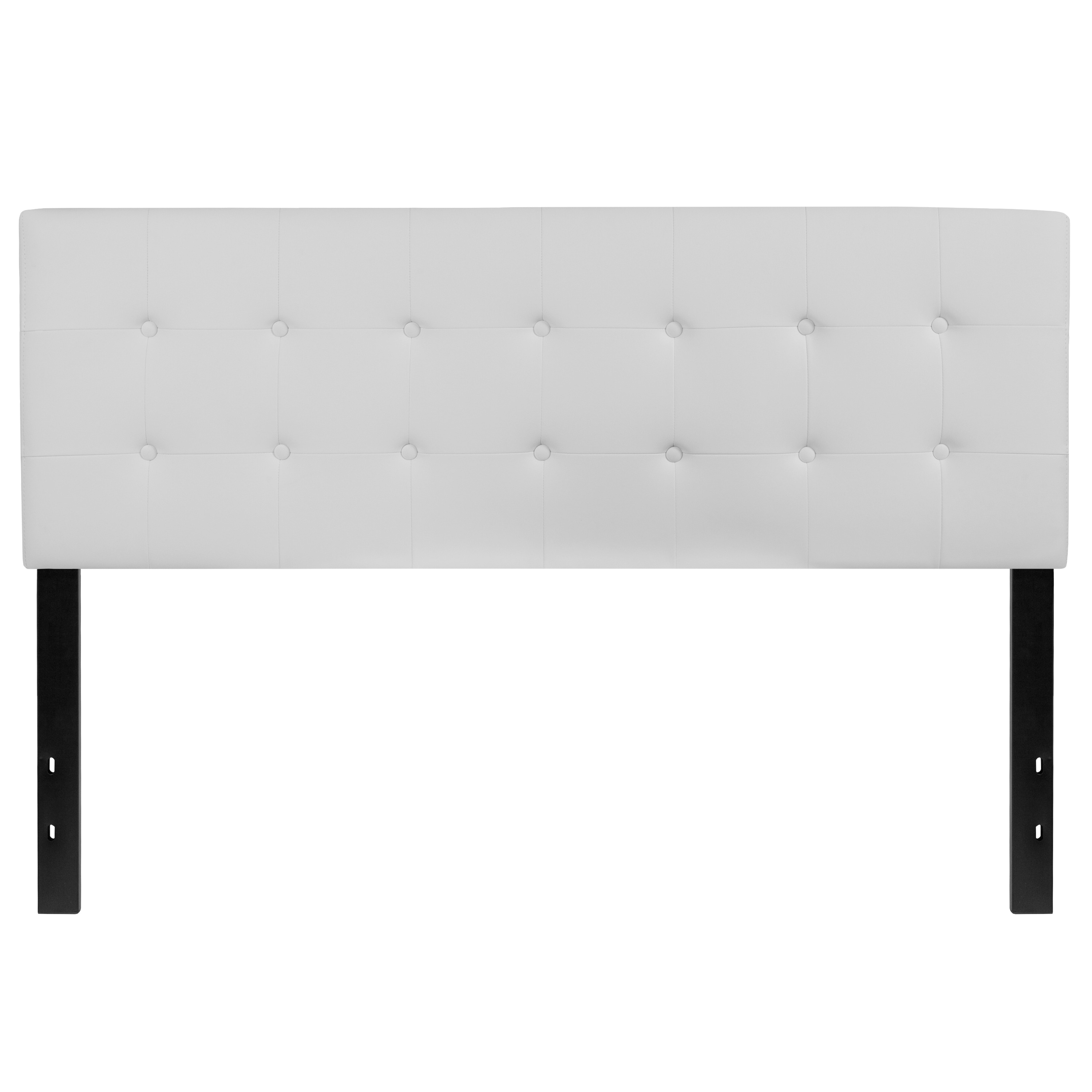 Flash Furniture Lennox White Queen Vinyl Upholstered Headboard in the ...