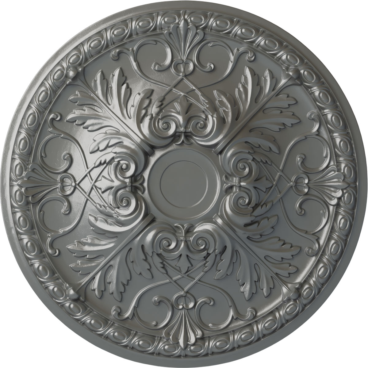Ekena Millwork CM32TNSLS Tristan 32.375-in W x 32.375-in L Painted Silver Polyurethane Whole Ceiling Medallion
