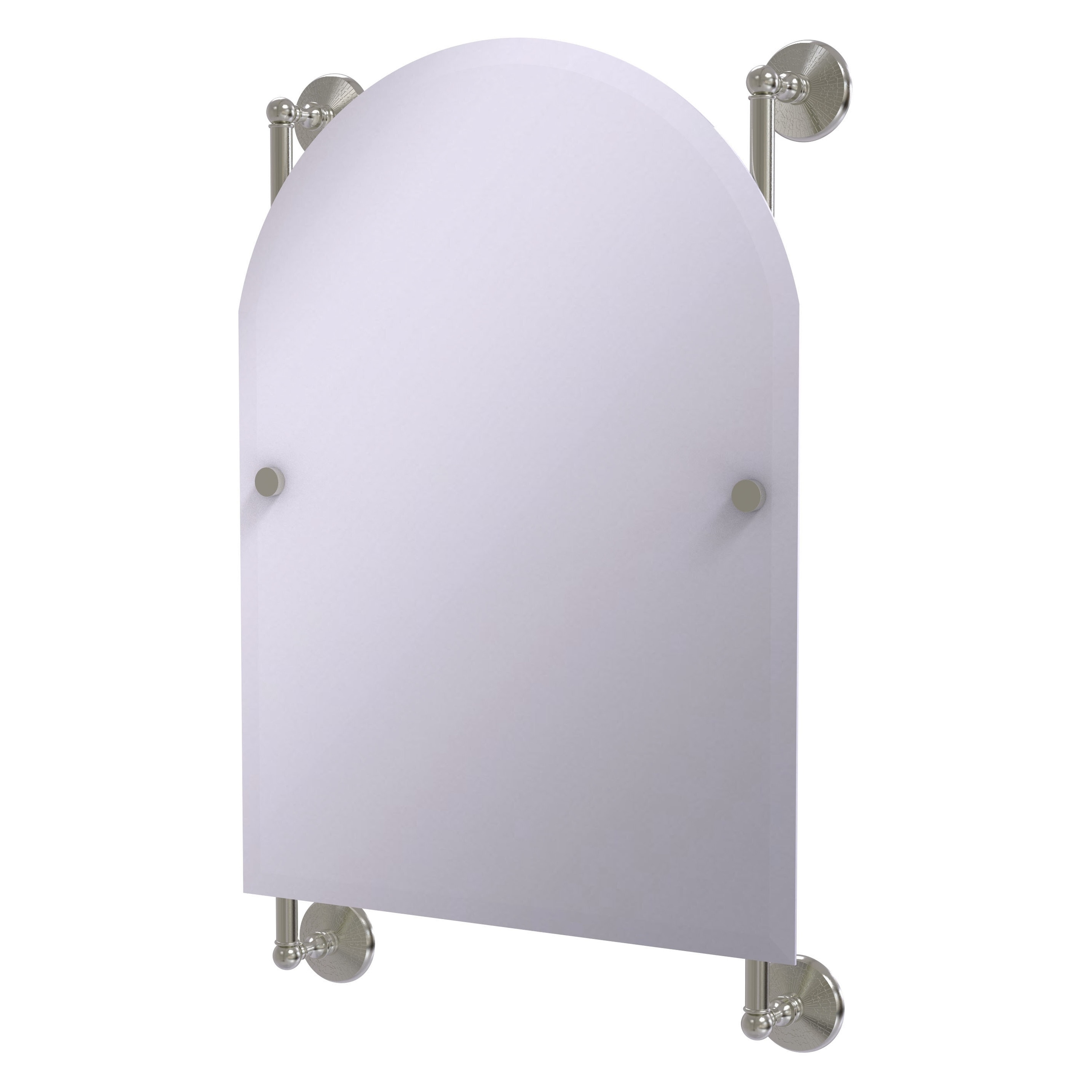 Allied Brass MC-27-94-SN Monte Carlo 21-Inches x 32-Inches Beveled Frameless Arch Bathroom Vanity Mirror ( Satin Nickel )