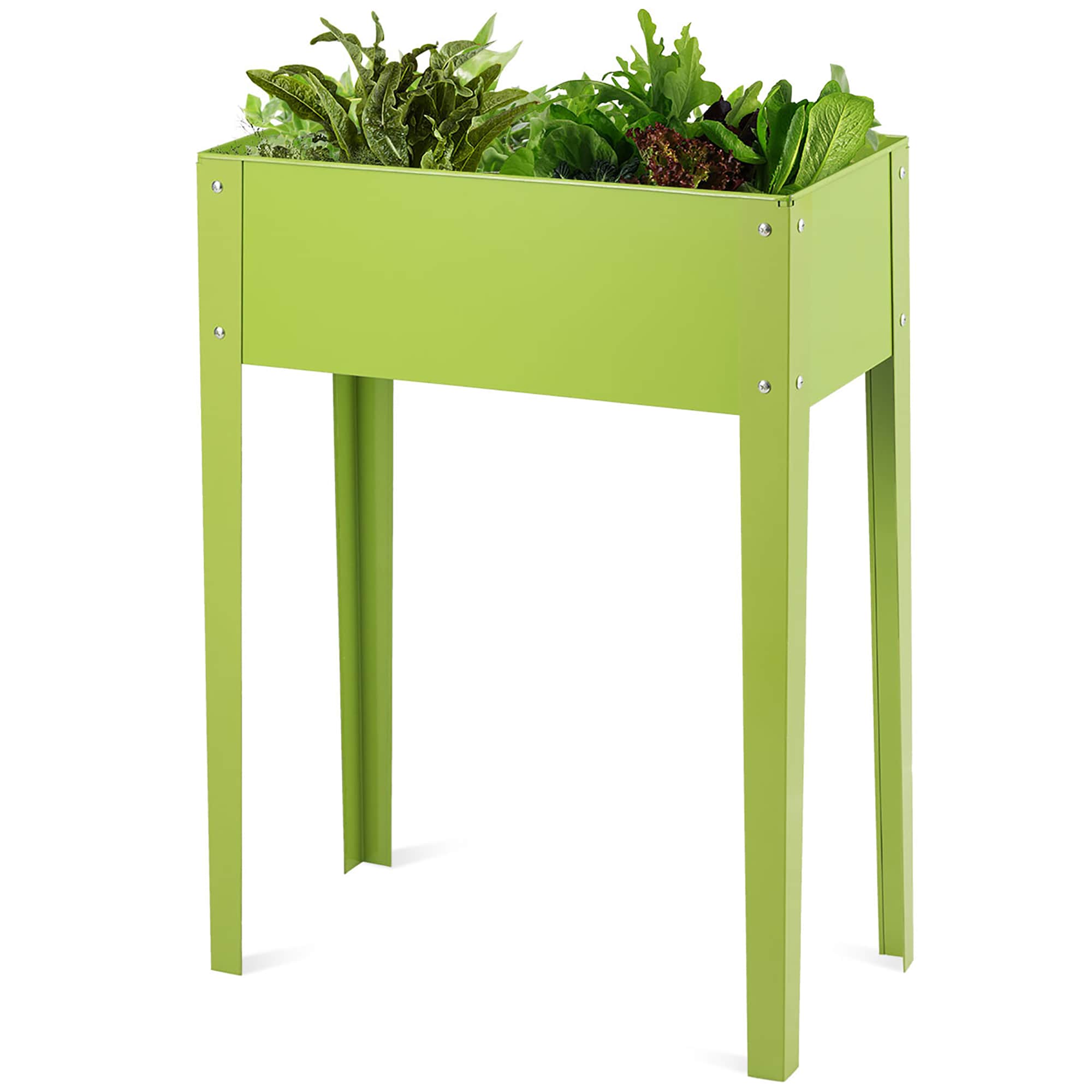 Costway LWS00612 13-in W x 25-in L x 31.5-in H Green Galvanized Metal Raised Planter Box